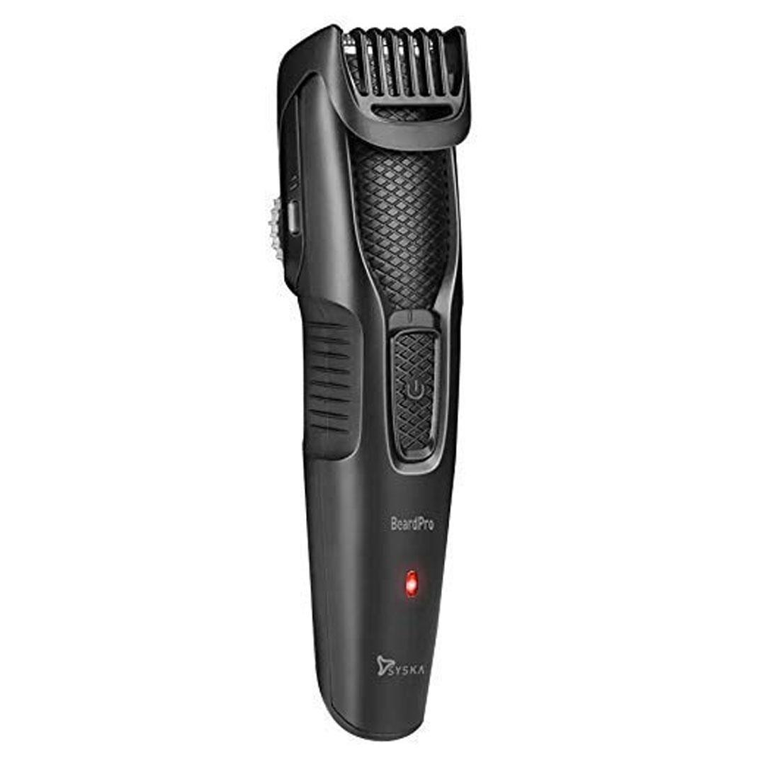 Syska HT200 PRO BeardPro Cordless Rechargeable Trimmer - 10 Length Settings; 45 min Runtime (Black)