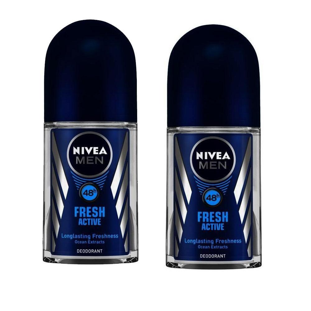 Nivea Fresh Active Roll On Deodorant 2 x  50 ml