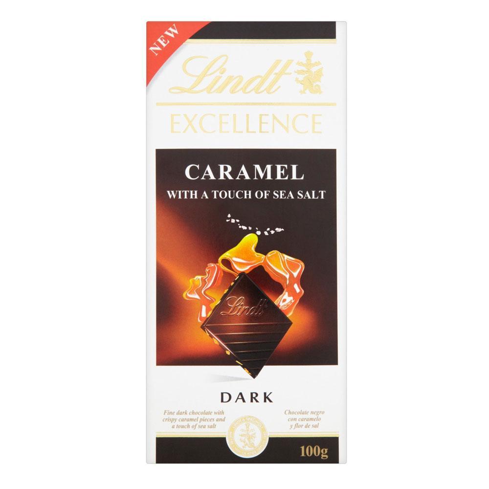Lindt Excellence Caramel & Sea Salt Touch Chocolate Bar 100 Grams