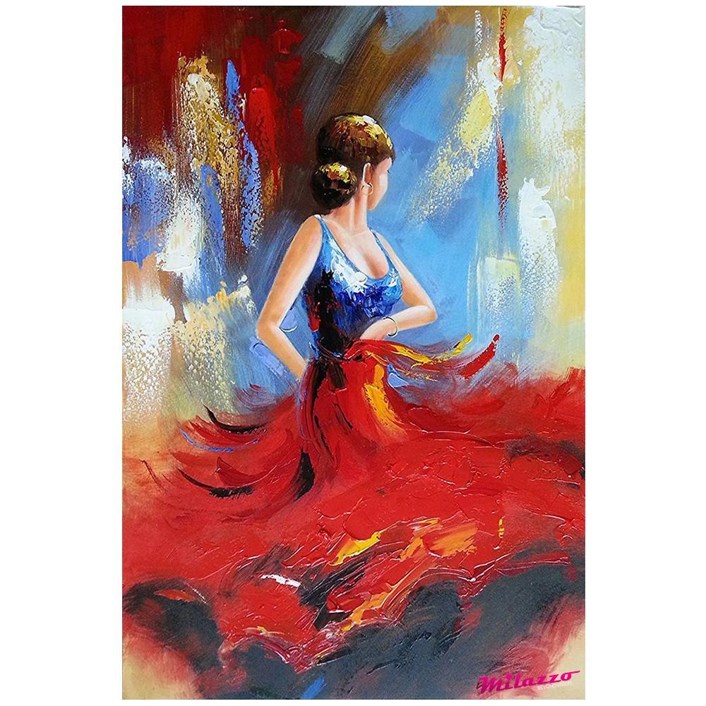 Dancing Lady Canvas Painting for home and office decor, unframed, printed on 100% cotton canvas base