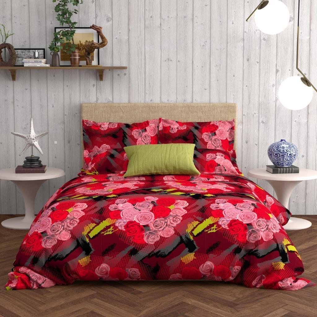 Set Of 5 Home kraft Floral Printed Double bedsheet with 10 Pillow Covers