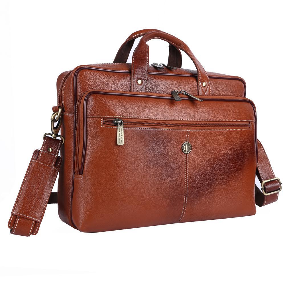 Hammonds Flycatcher Original Bombay Brown Leather 15.6 inch Laptop Messenger Bag