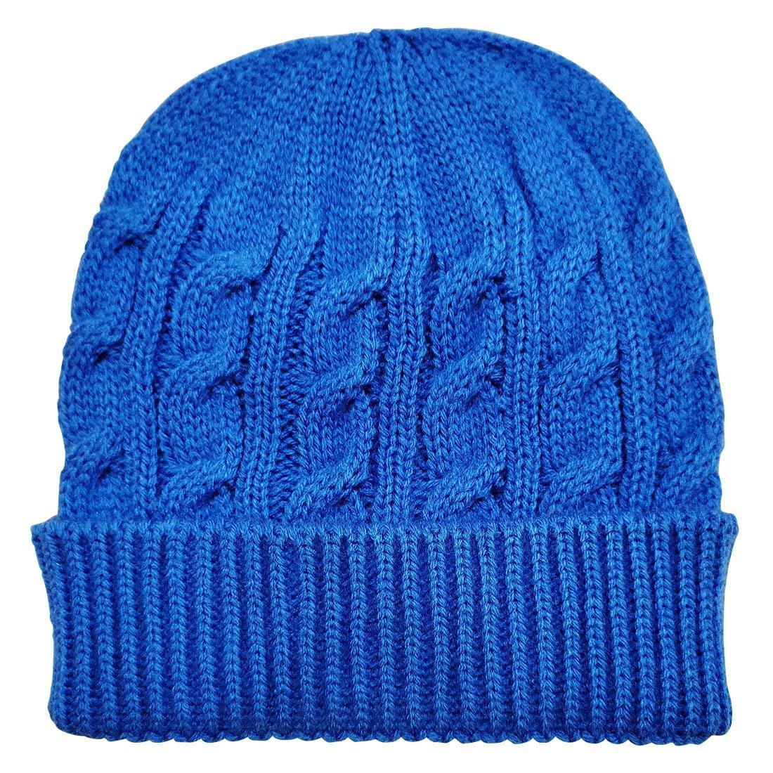 Graceway Kids Unisex 100% Acro Wool Cable Design Kint Woolen Beanie Cap for Winter season 2-5 years