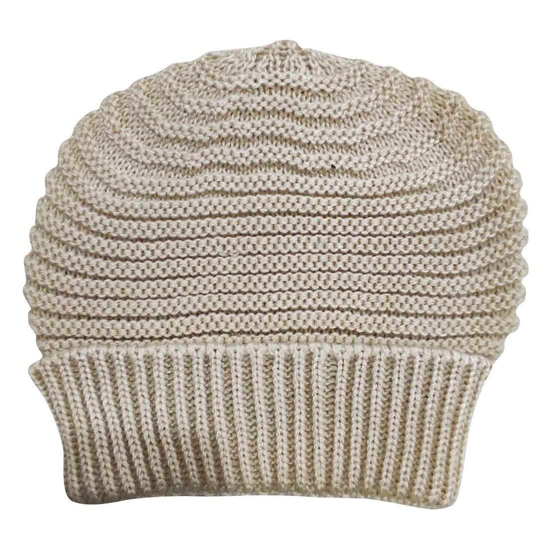 Graceway Kids Unisex 100% Acro Wool Self Design Knitted Beanie Cap for winter season 2-5 years