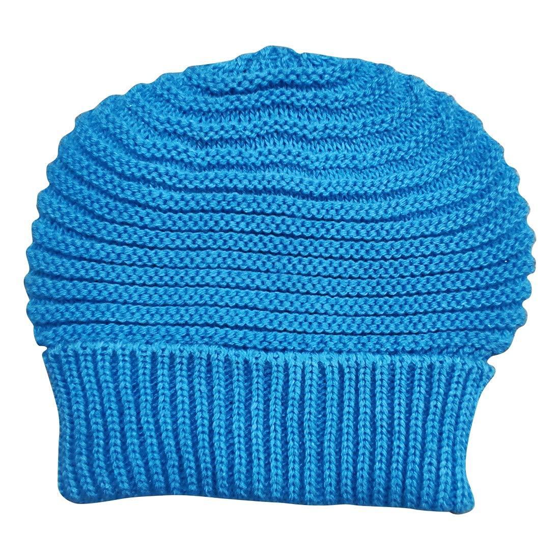 Graceway Kids Unisex 100% Acro Wool Self Design Knitted Beanie Cap for winter season 2-5 years