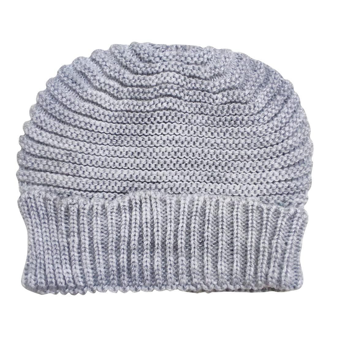 Graceway Kids Unisex 100% Acro Wool Self Design Knitted Beanie Cap for winter season 2-5 years