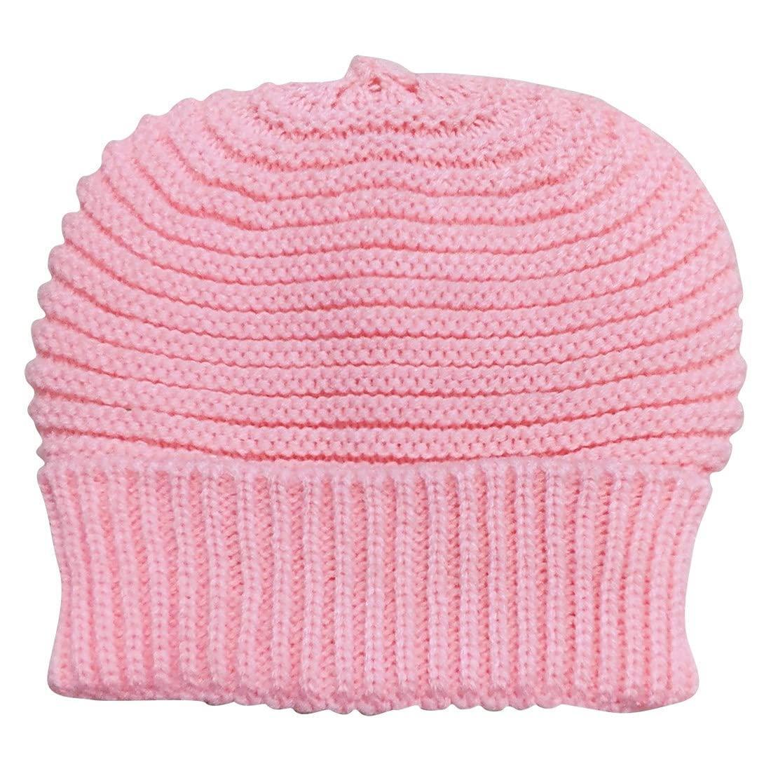 Graceway Kids Unisex 100% Acro Wool Self Design Knitted Beanie Cap for winter season 2-5 years