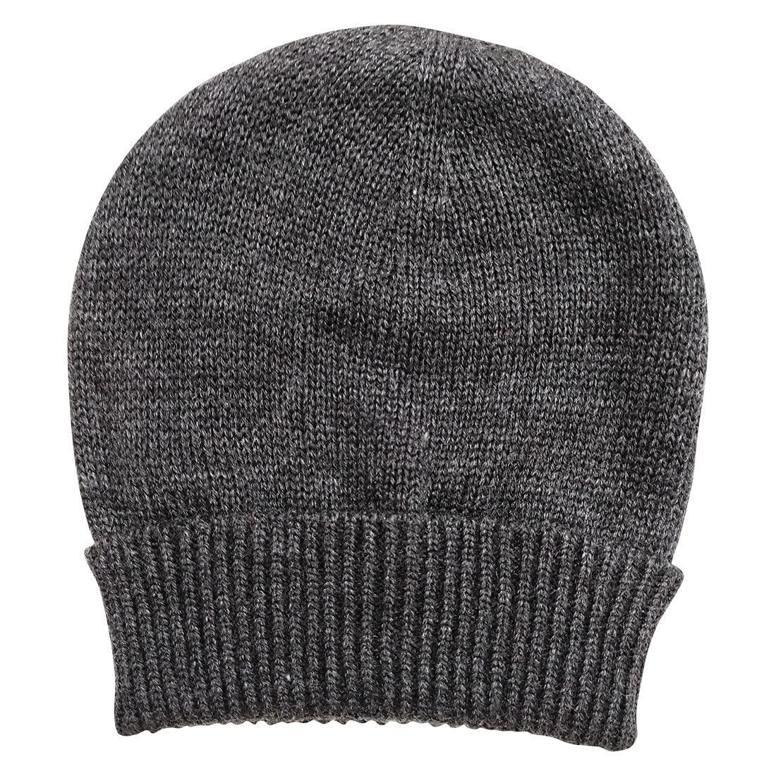 Graceway Men Women Unisex 100% Acro Wool Knit & Wear Seamless Plain Solid Cap, Extra Warm and Soft for winters