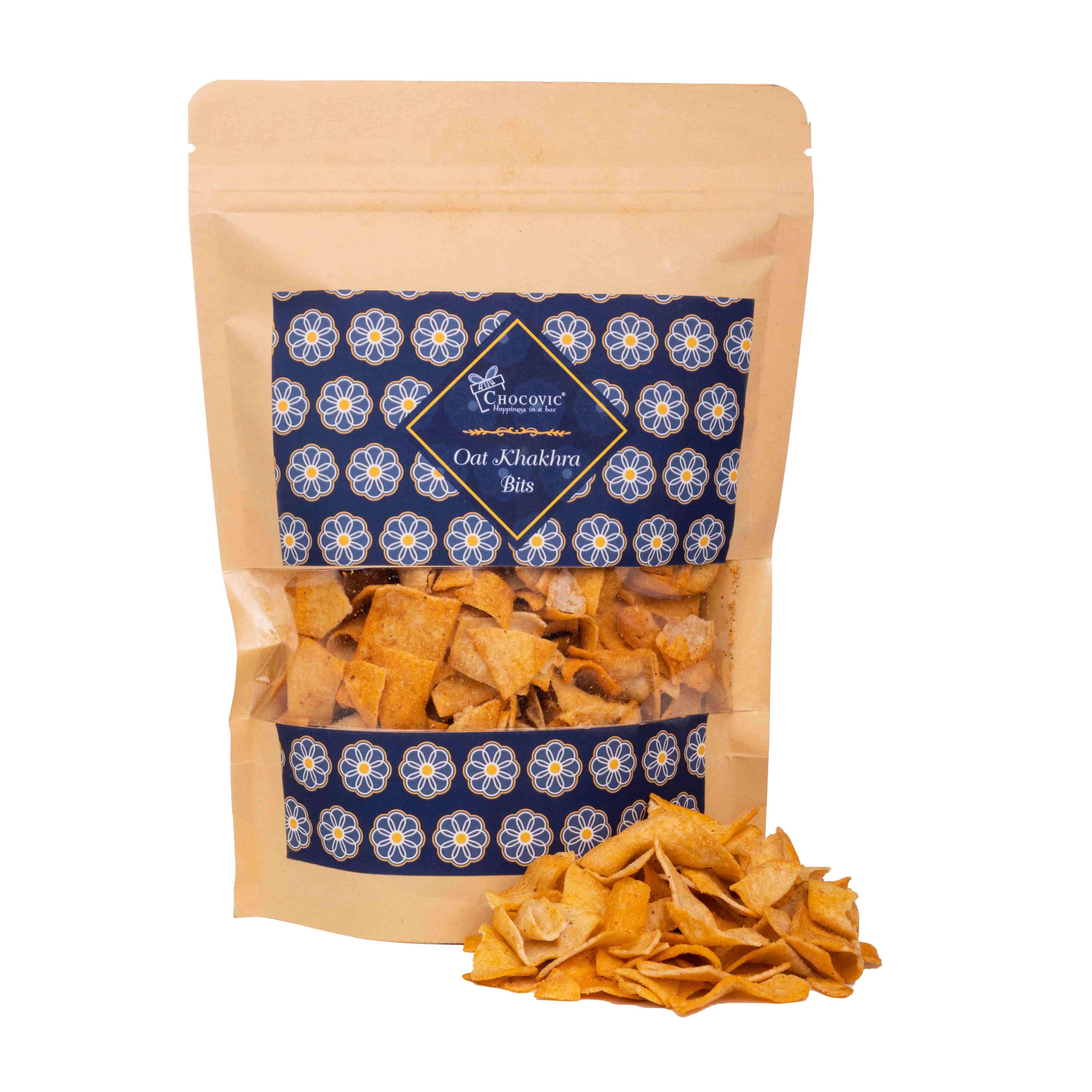 Chocovic Oats Khakra Bits | Super Crunchy, No Maida | 360 gm ( Pack of 4 X 80 gm)