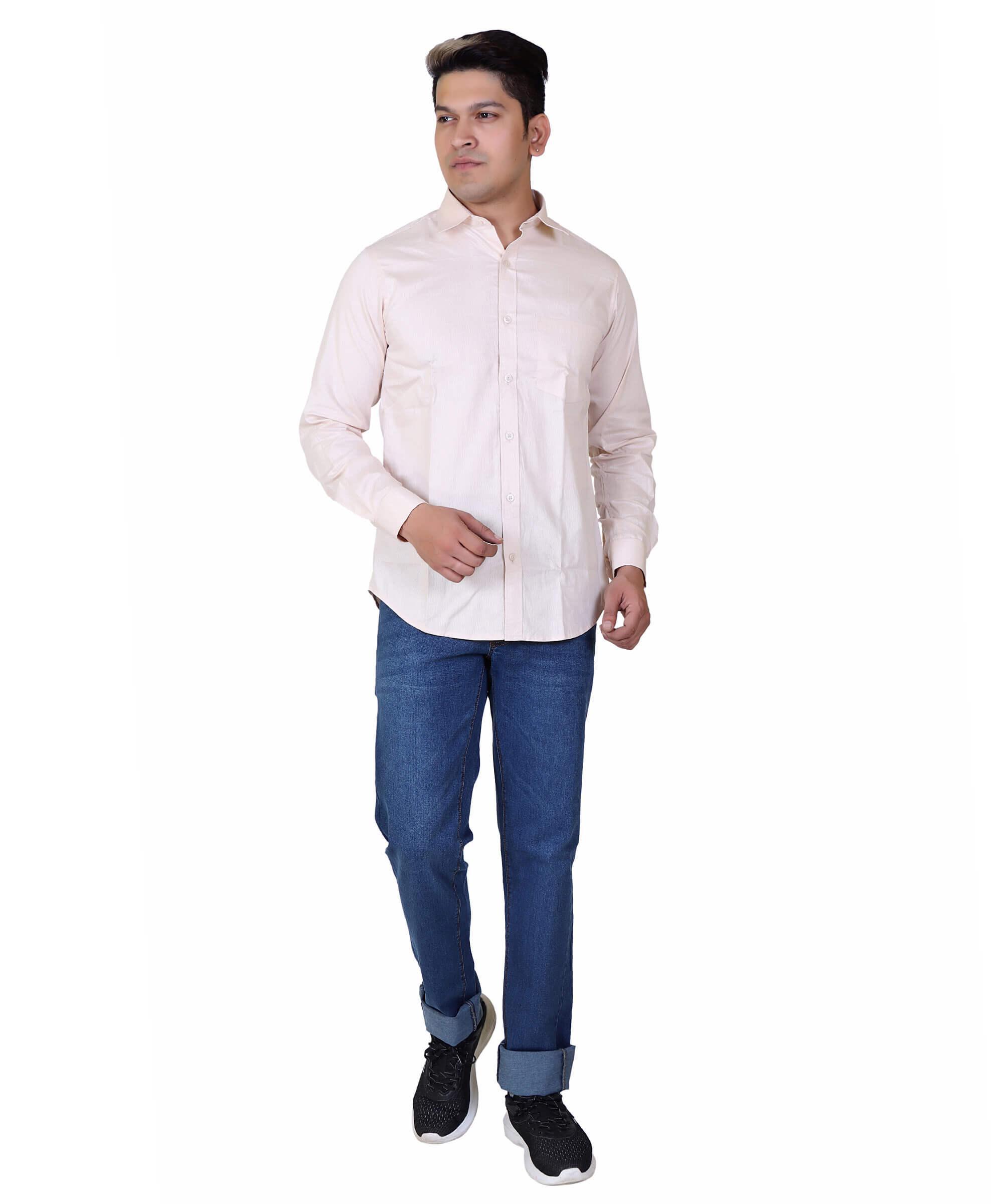 Men Shirt Full Sleeve – SOLID BEIGE