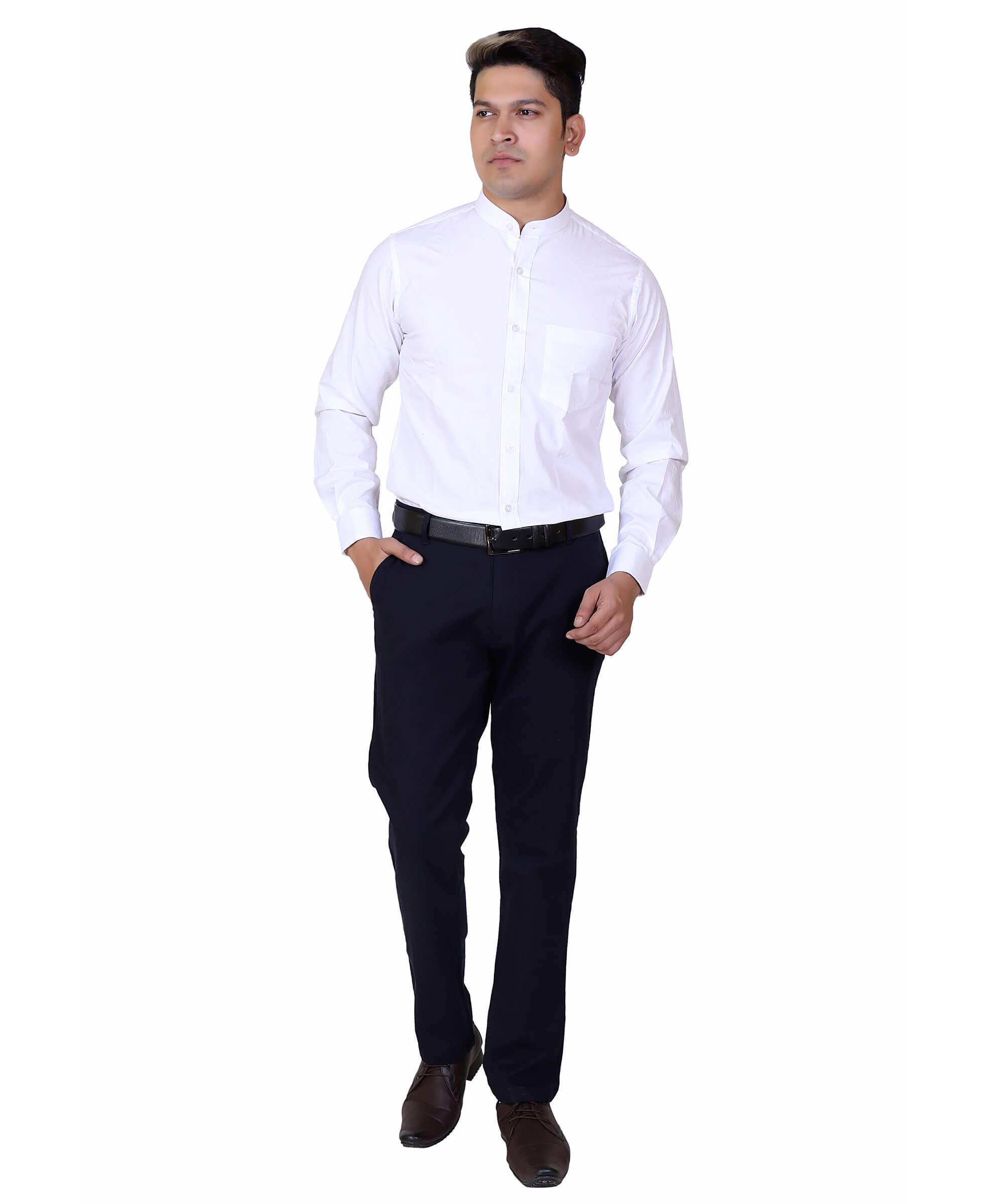 Men Shirt Full Sleeve – SOLID WHITE