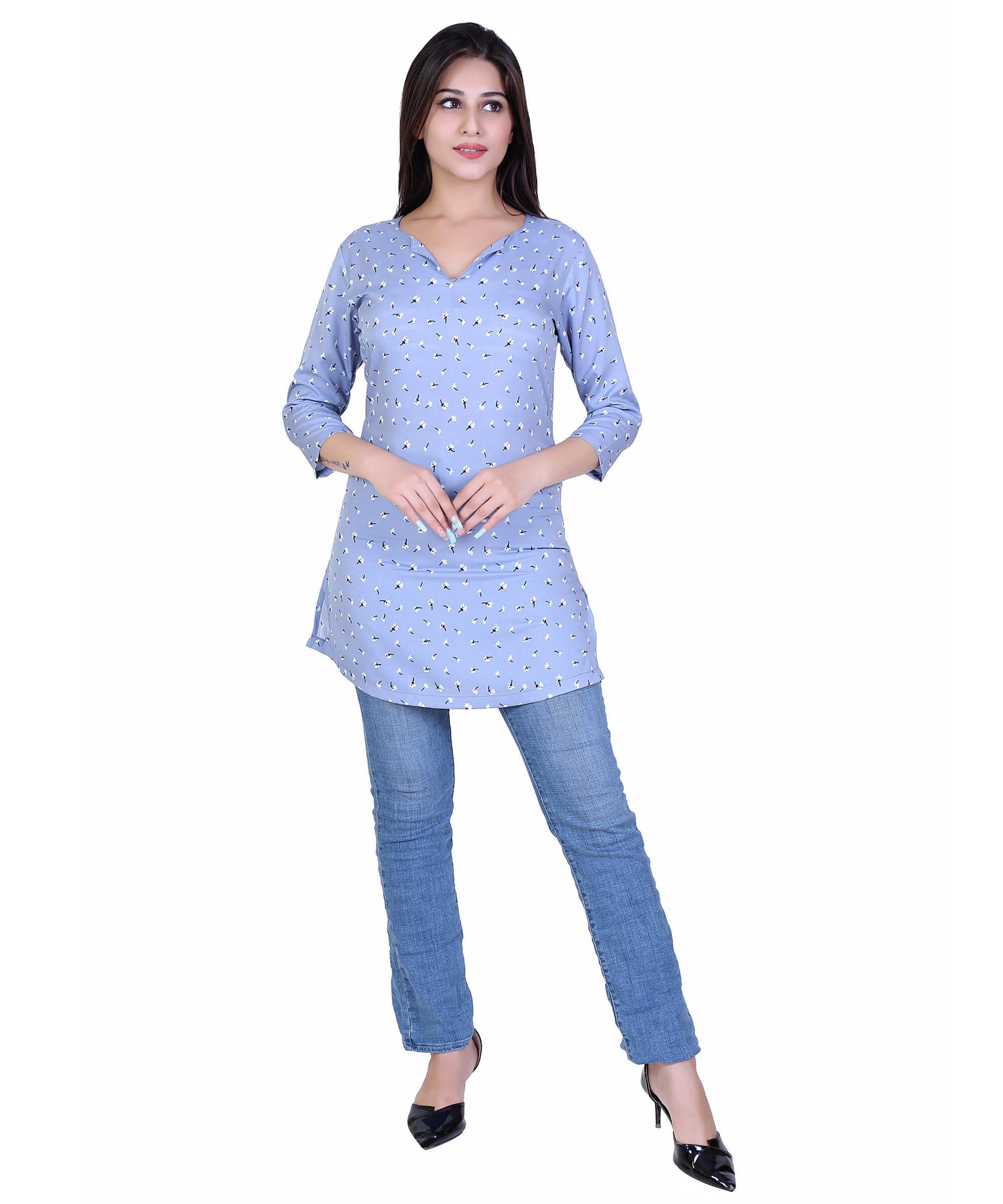 SECT-WT WOMEN TOP PRINT – MAYA BLUE PRINT