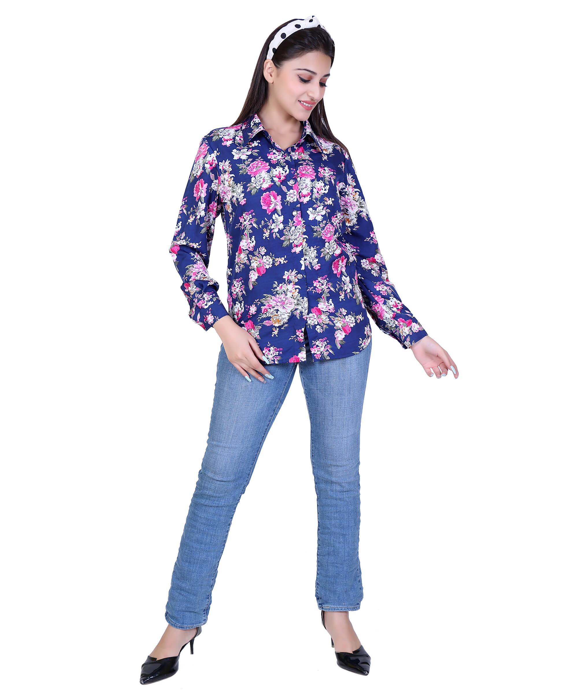 SECT-WT WOMEN TOP PRINT – NAVY BLUE PRINT