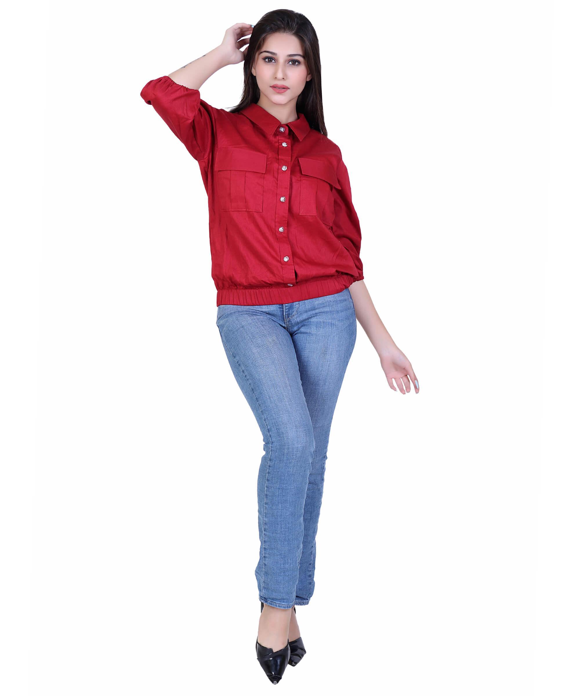 SECT-WT WOMEN TOP SOLID – MAROON