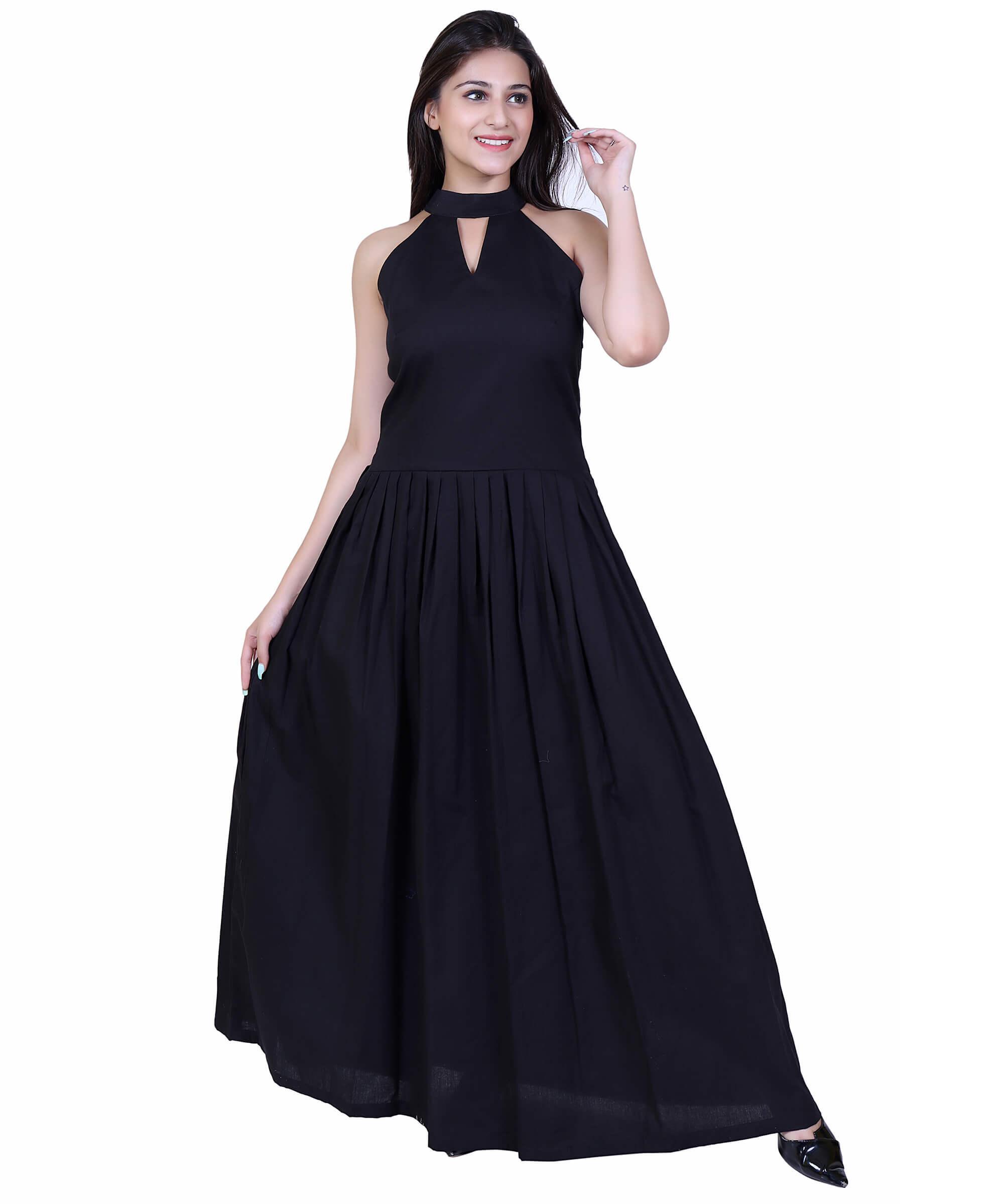 SECT-WWD WOMEN WESTERN DRESS PRINT – BLACK