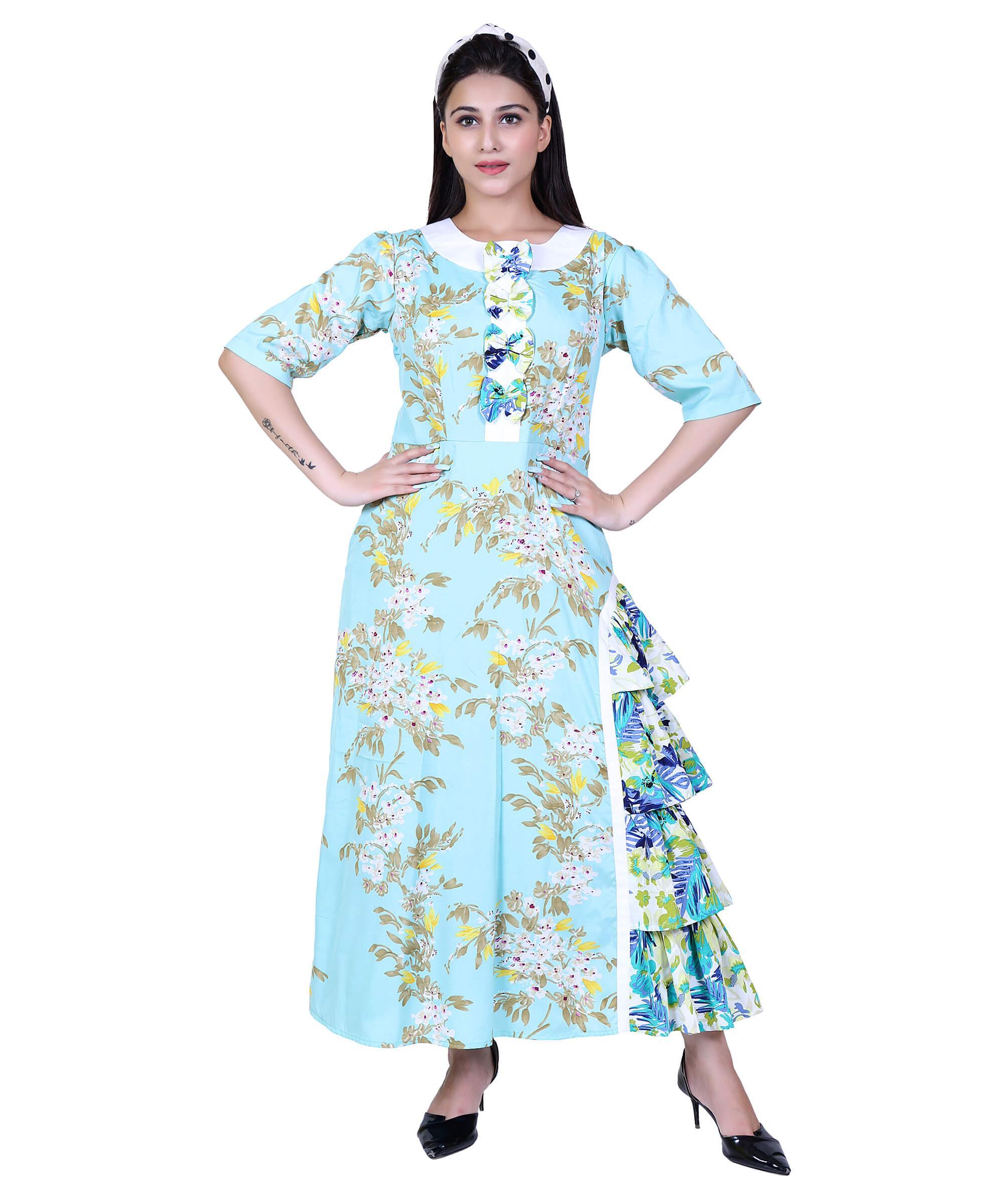 SECT-WWD WOMEN WESTERN DRESS PRINT – CELEST BLUE PRINT