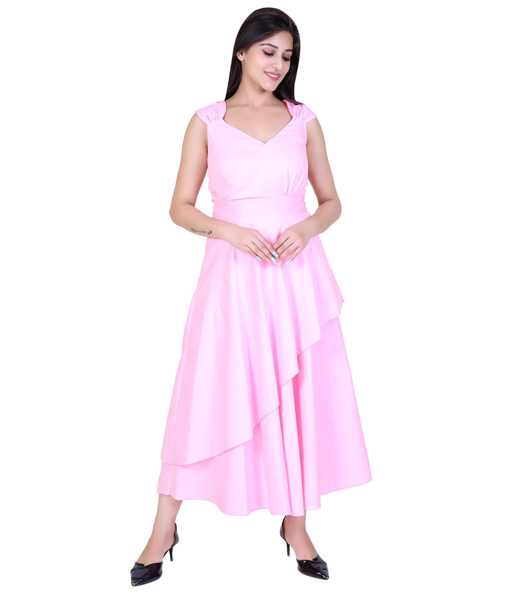SECT-WWD WOMEN WESTERN DRESS PRINT – PINK