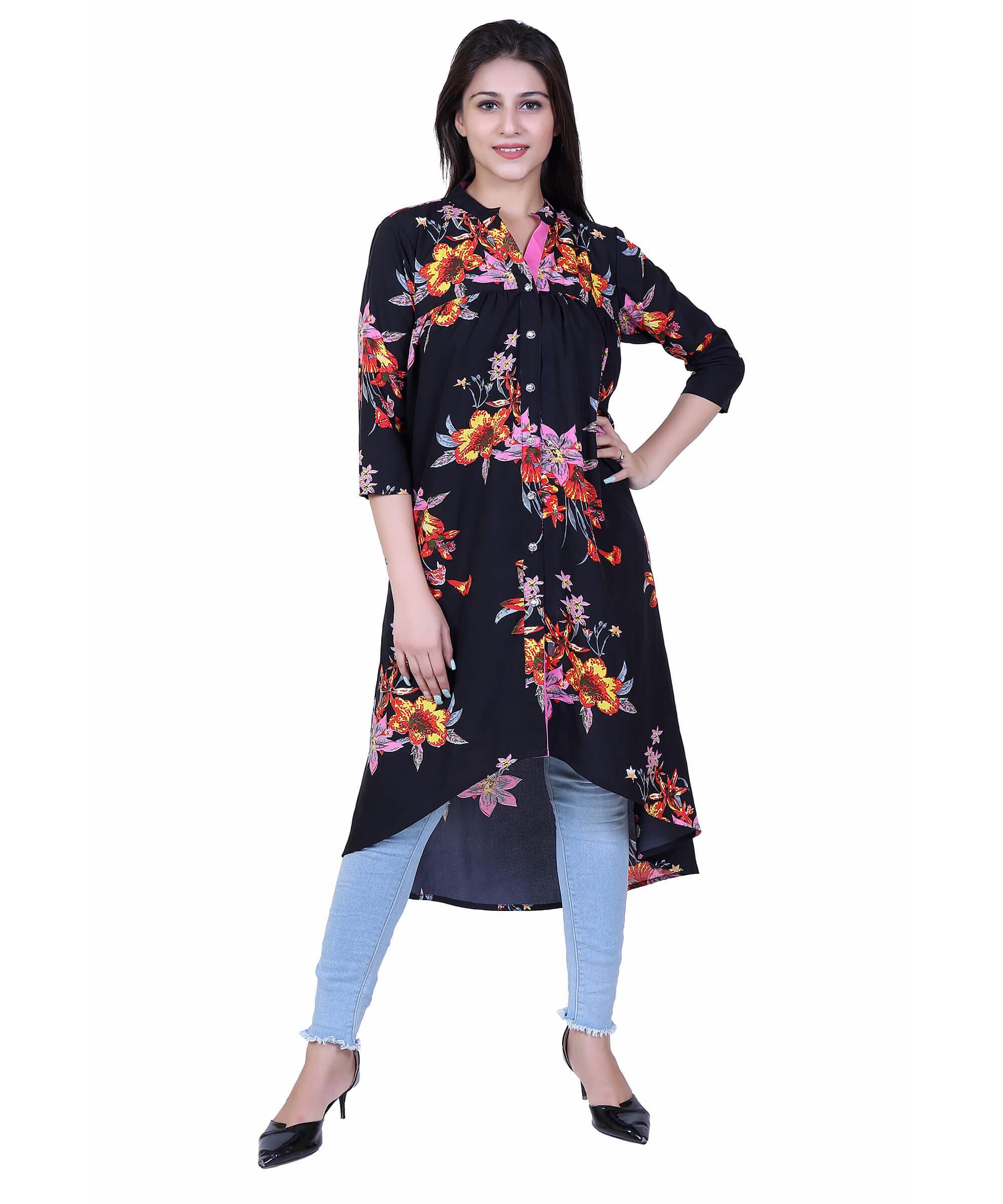 WOMEN WESTERN DRESS PRINT – BLACK PRINT