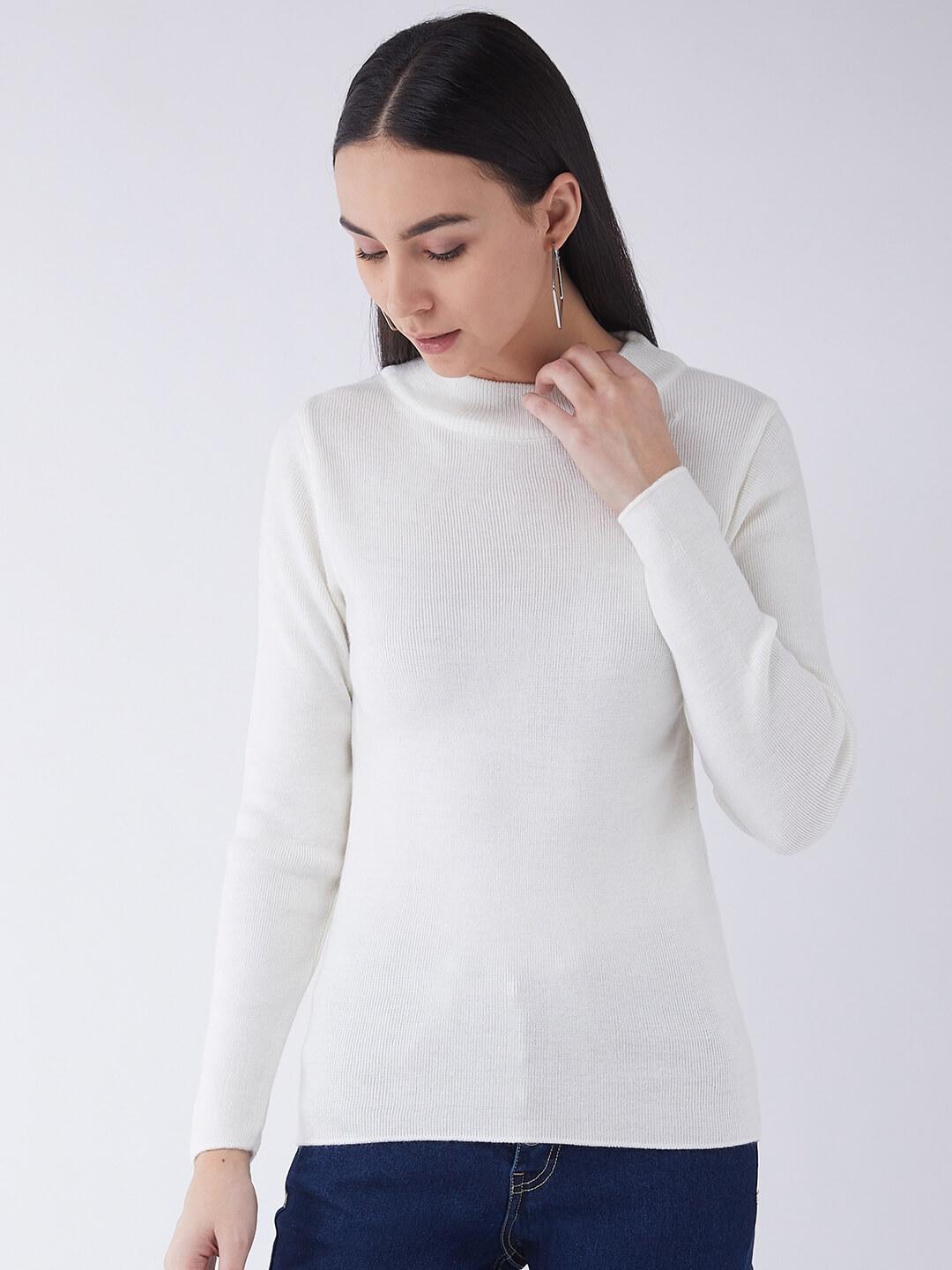 RVK Women Off White  Pullover Sweater