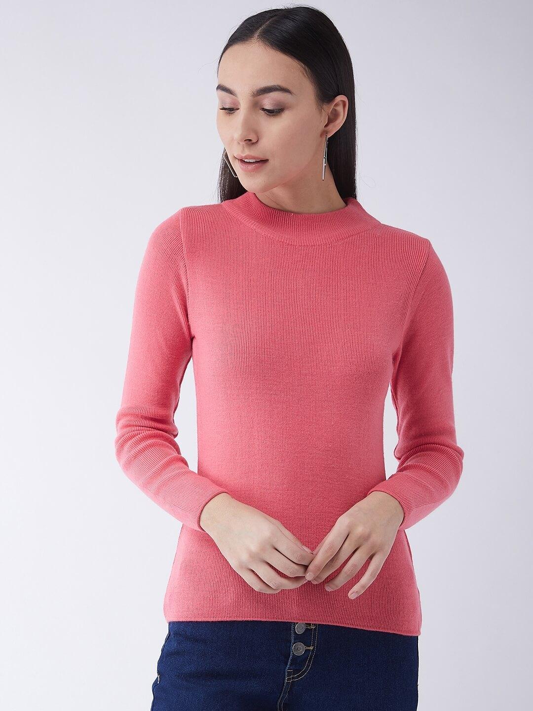 RVK Women Pink  Pullover Sweater