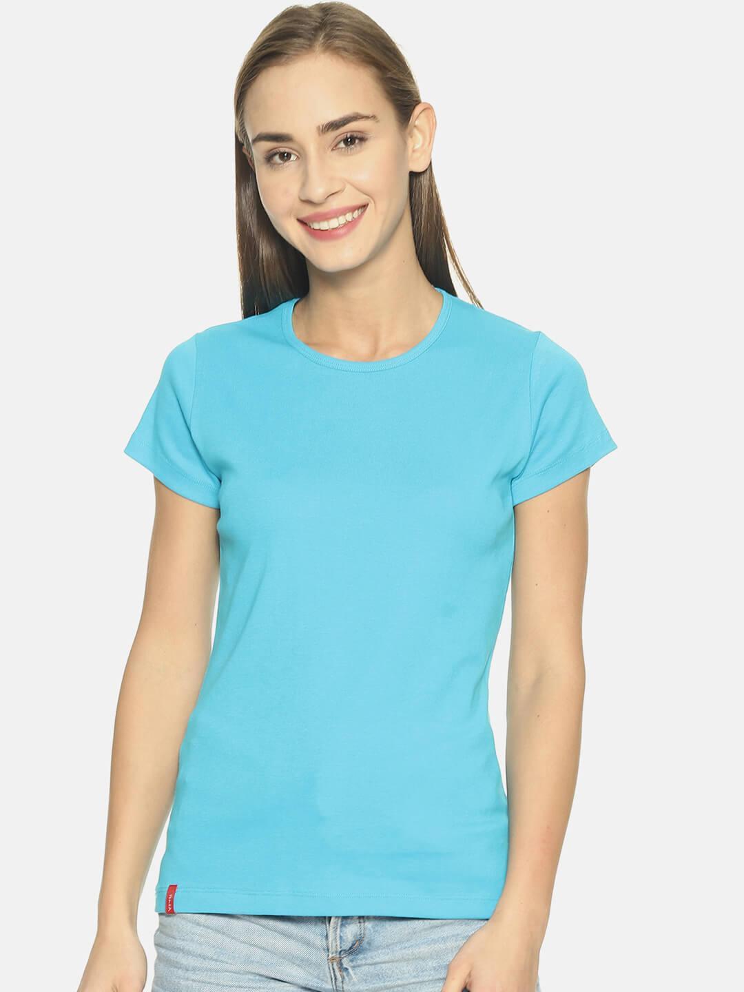 Women’s Blue Round Neck T-shirt