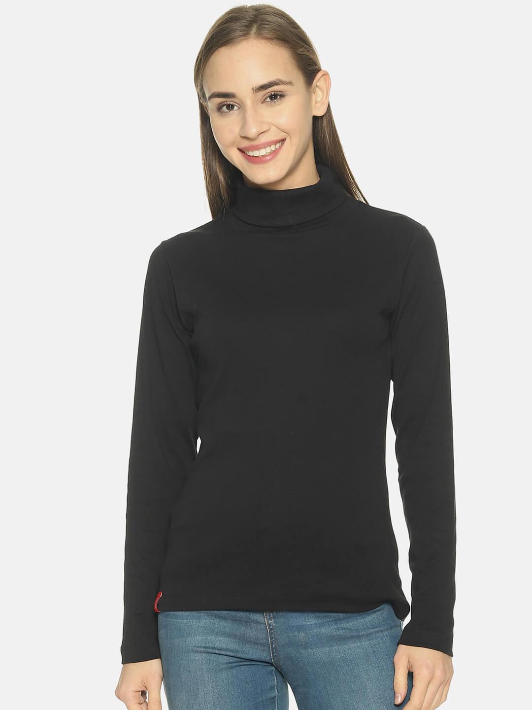 Women’s Black Turtle Neck Top