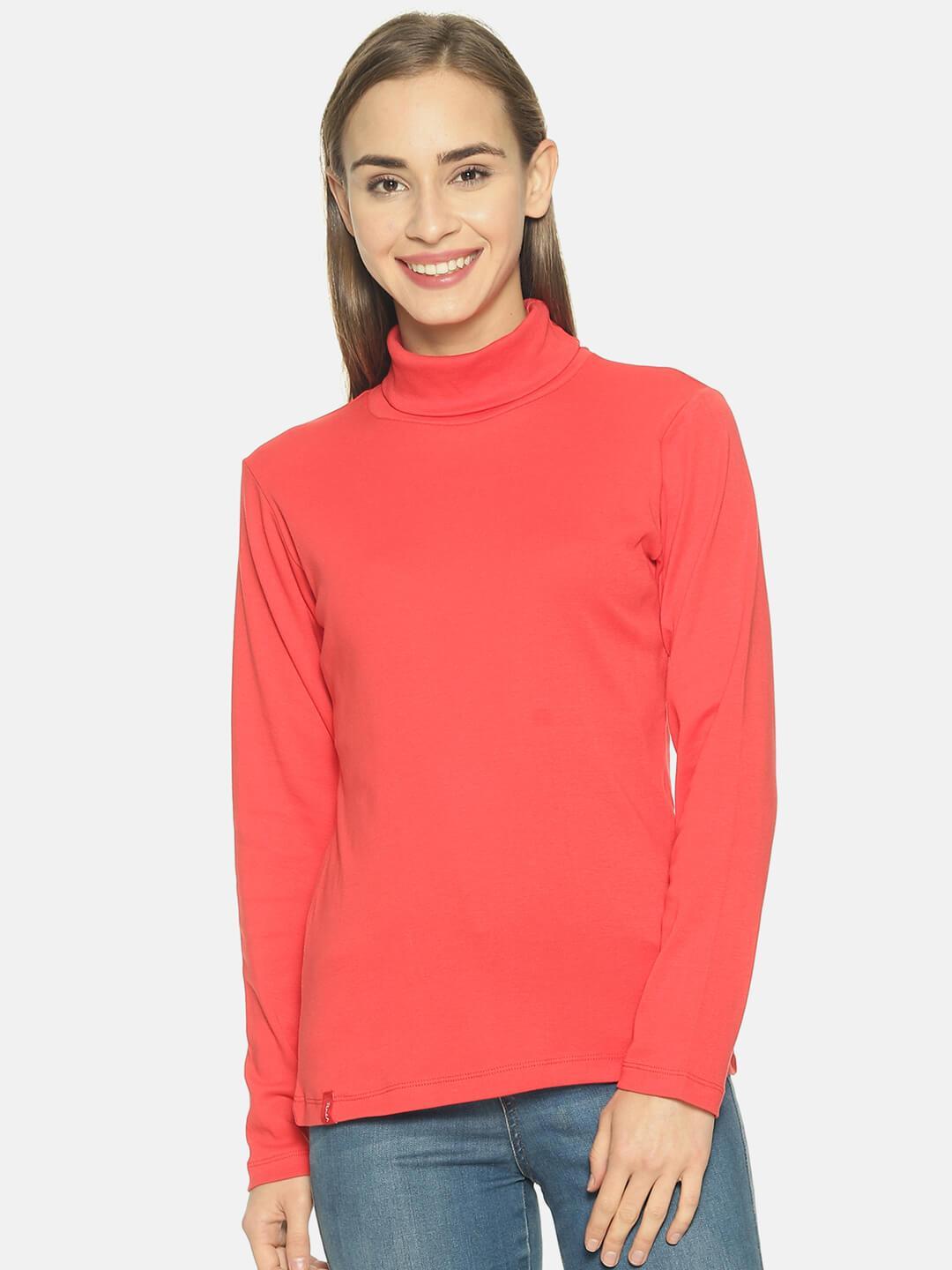 Women’s Red Turtle Neck Top