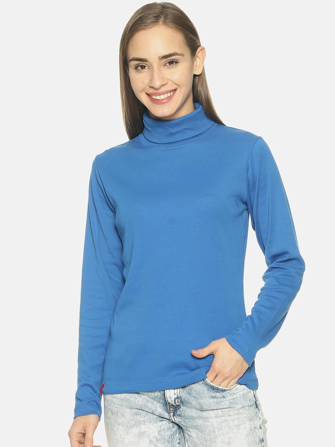 Women’s Royal Blue Turtle Neck Top