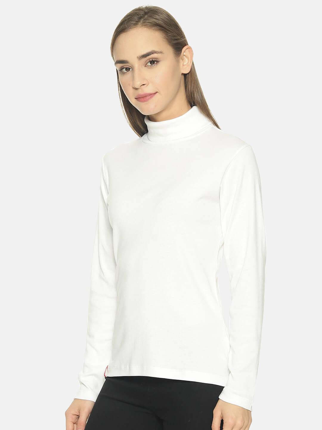 Women’s White Turtle Neck Top