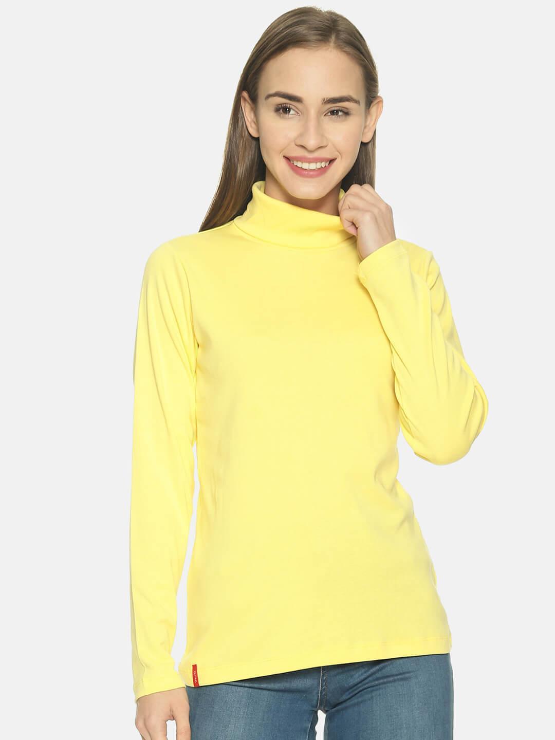 Women’s Yellow Turtle Neck Top