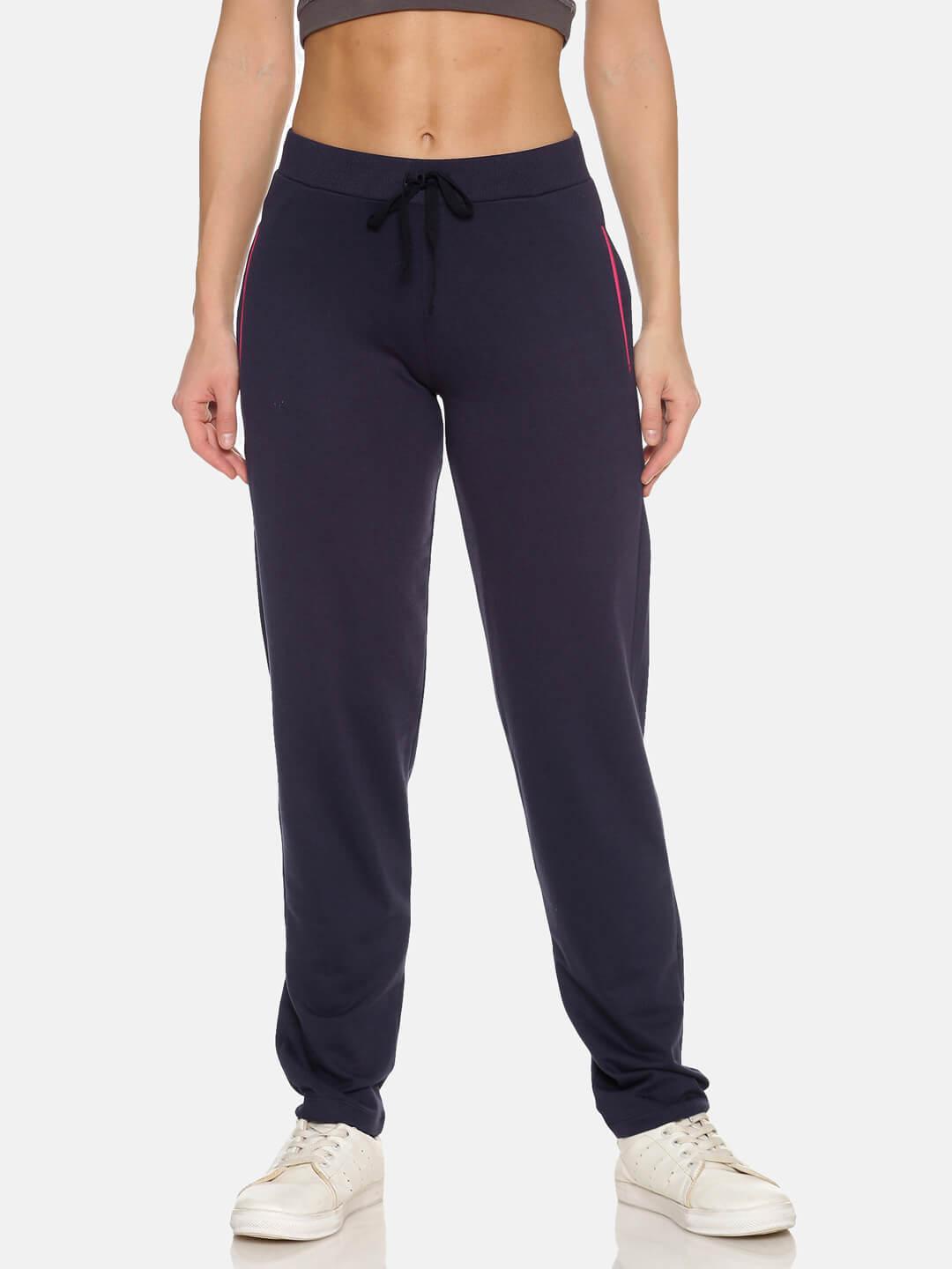 FEMEA Women Navy Blue Solid Track Pants