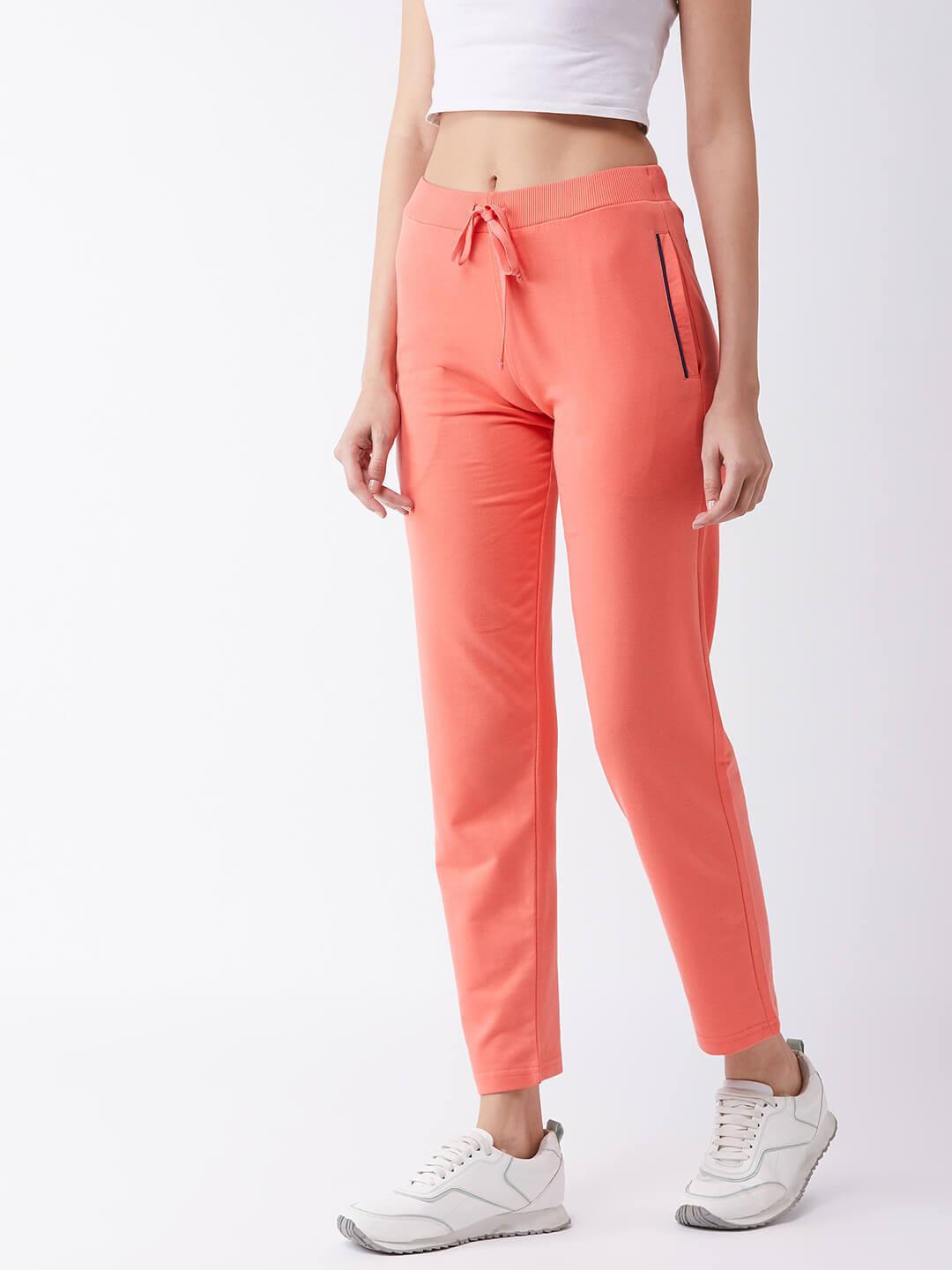 FEMEA Women Peach Solid Track Pants