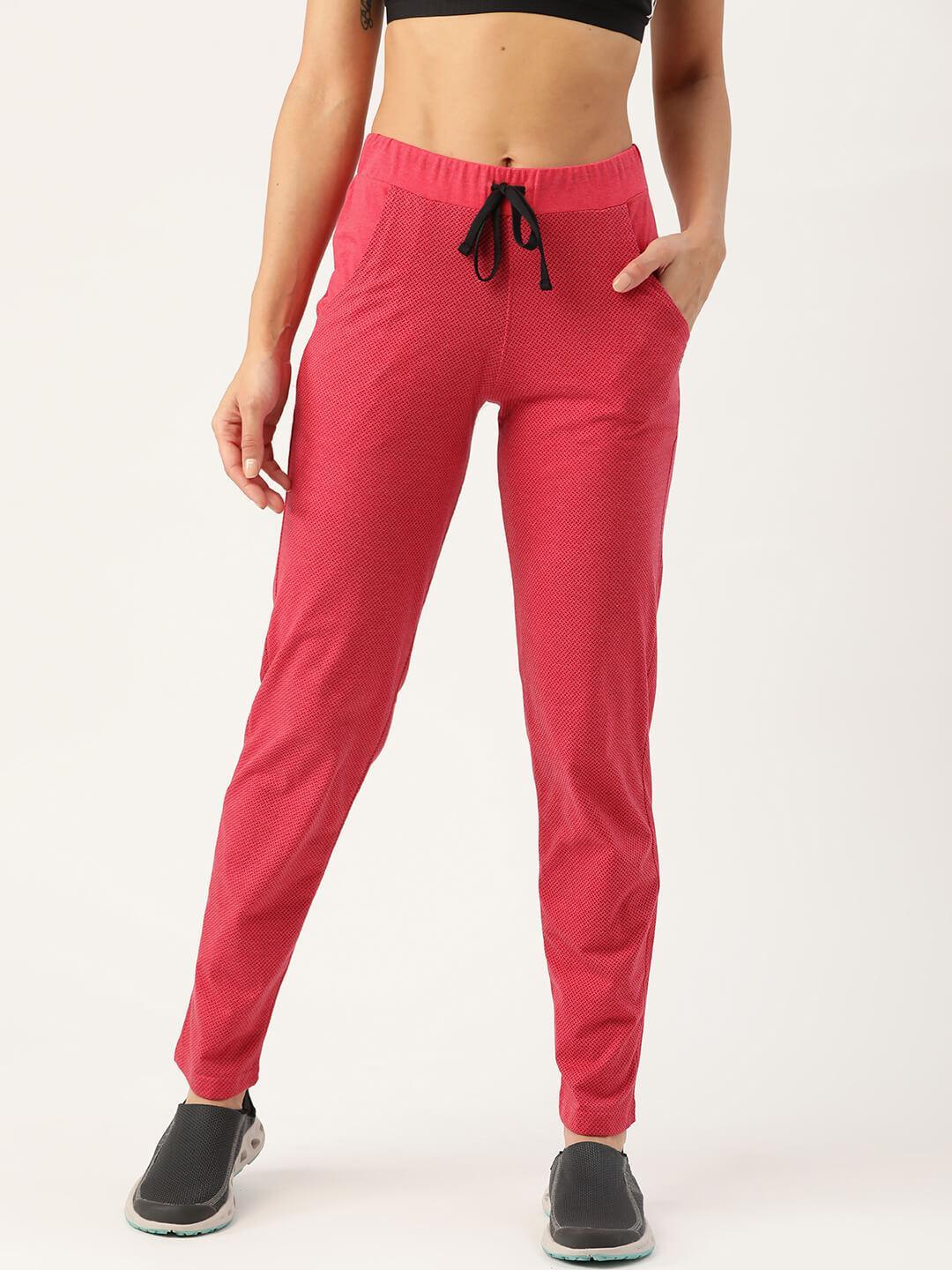 Women Tomato and Navy printed Track Pants