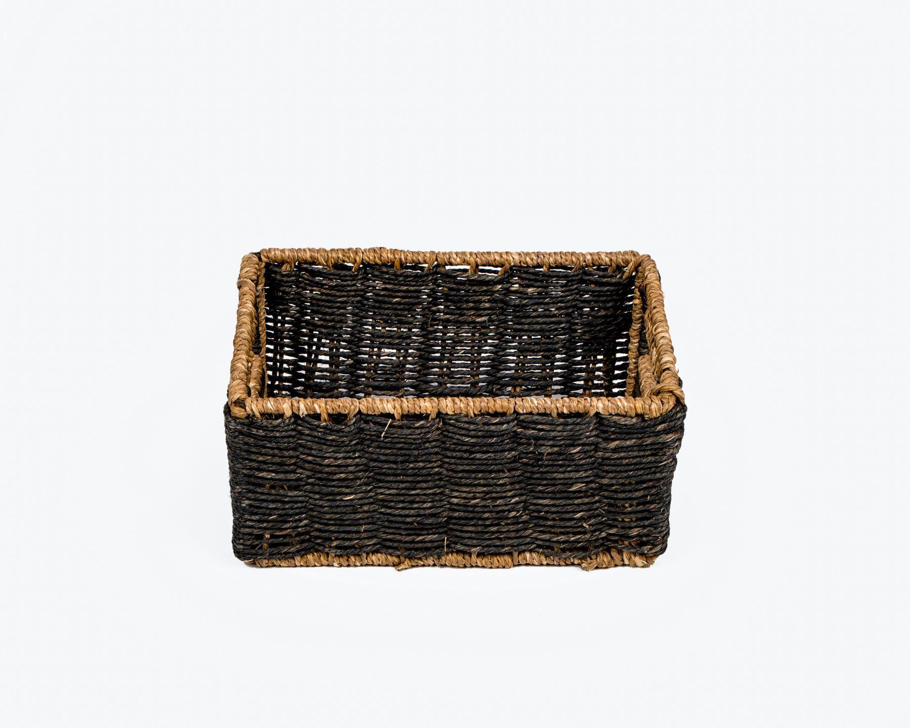 Handmade Braided SABAII GRASS TOWEL BASKET  (Set of 2)