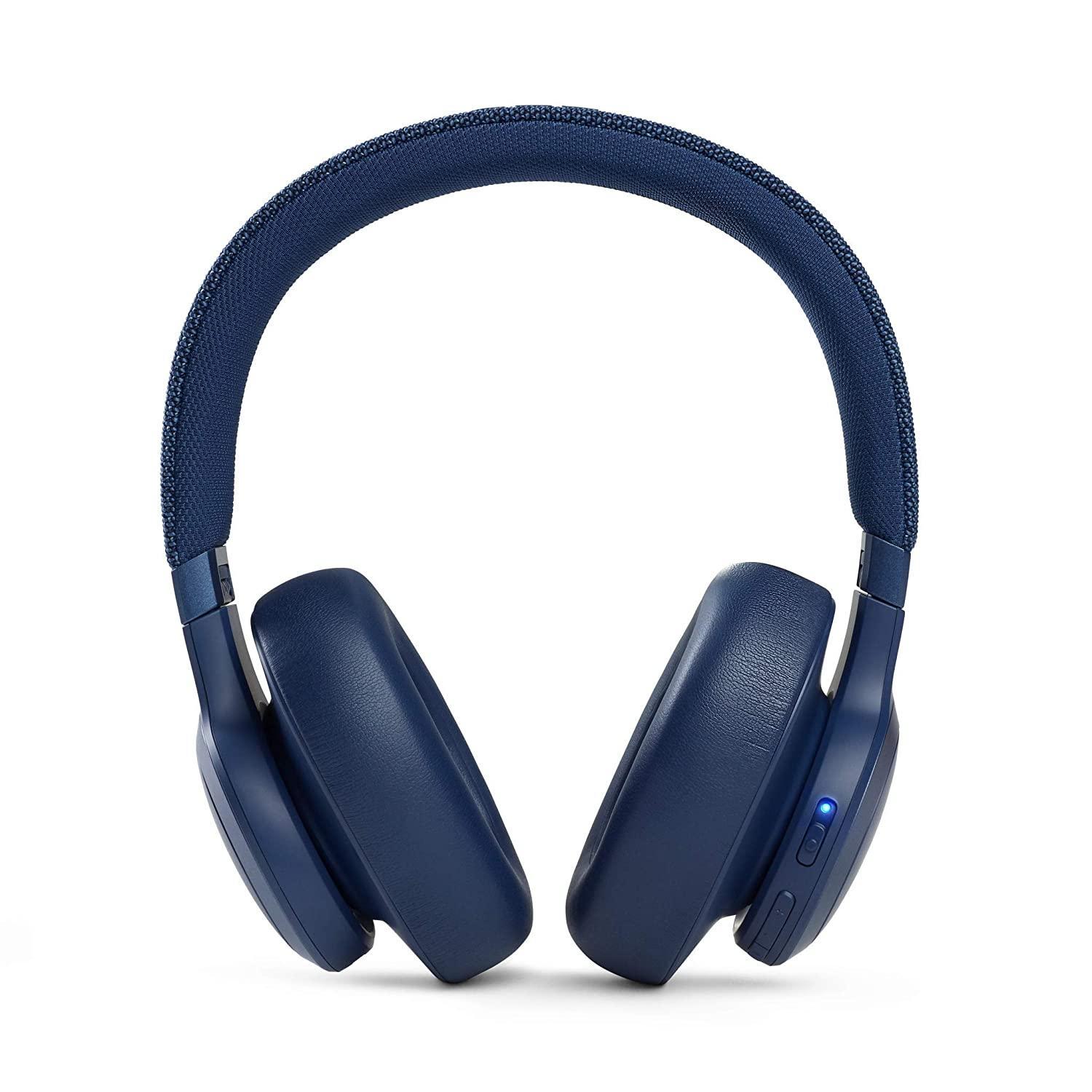 JBL Live 660NC, Smart Adaptive Noise Cancelling Headphones with Mic,JBL Signature Sound, Auto Play & Pause, Dual Pairing & AUX (Blue)