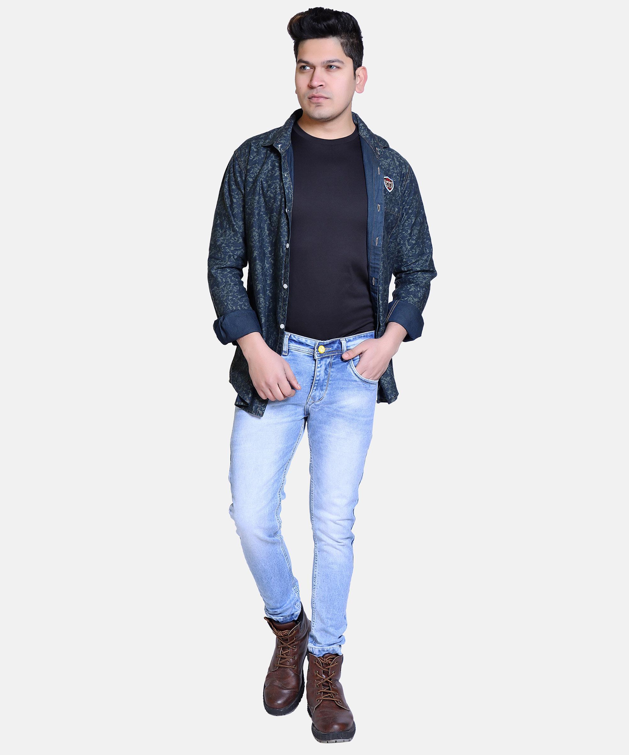 Men Regular Jeans Sky Blue