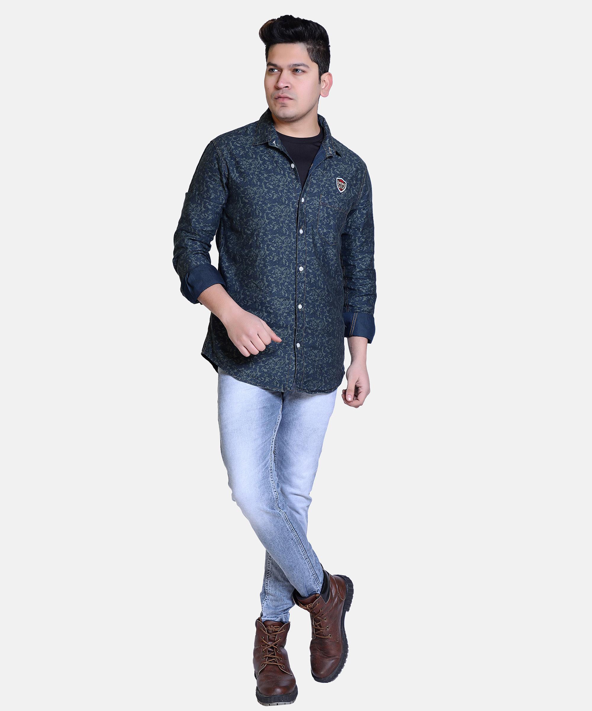 Men Regular Jeans Grey Blue
