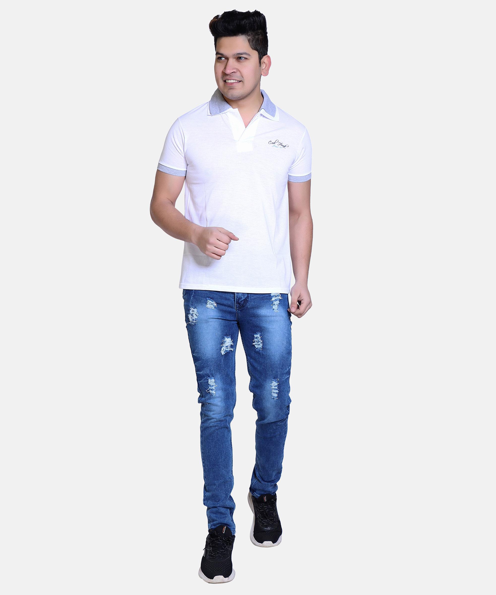 Men Regular Jeans Hard Wash-Dark Blue
