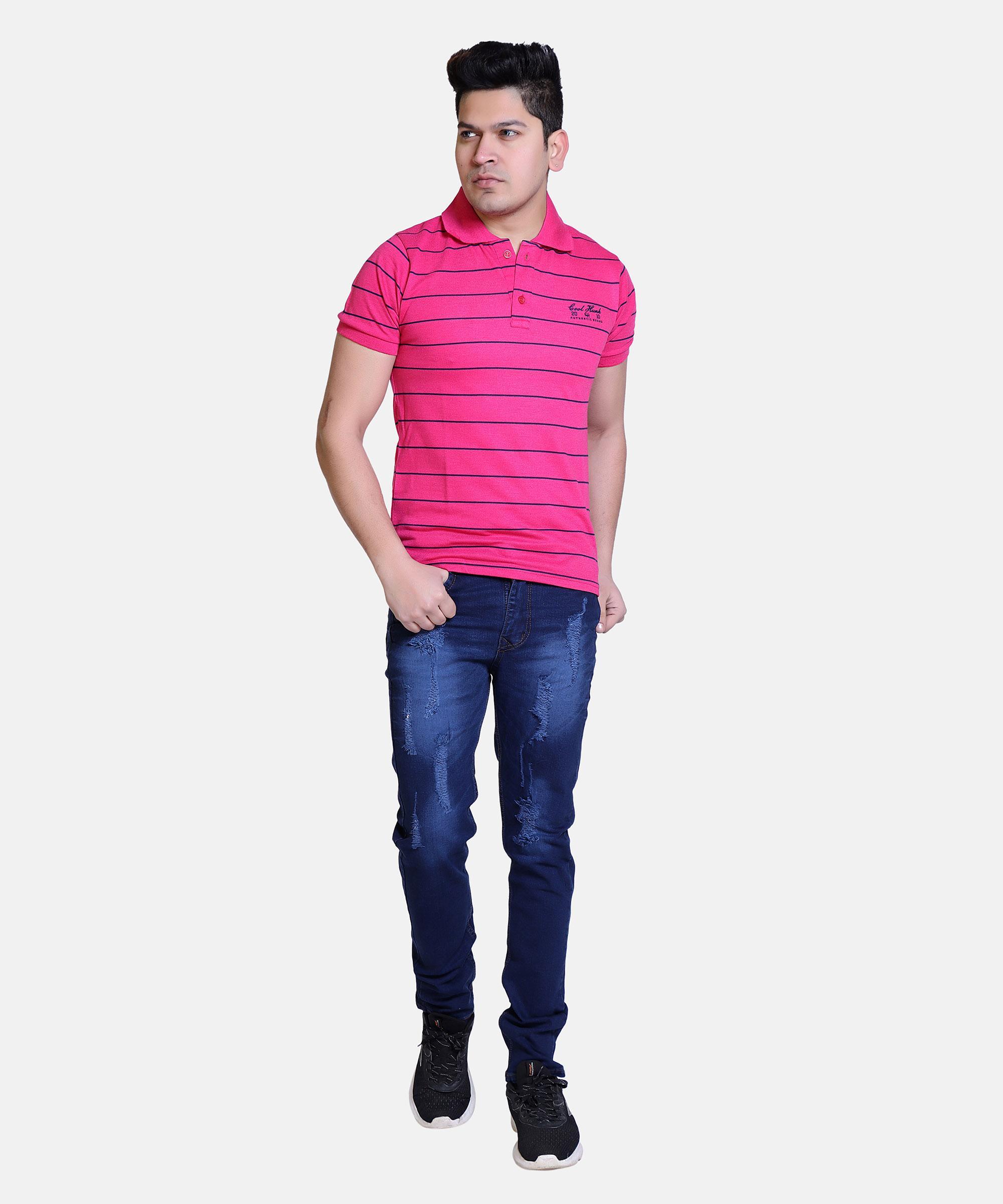 Men Regular Simple Jeans Hard Wash-Blue