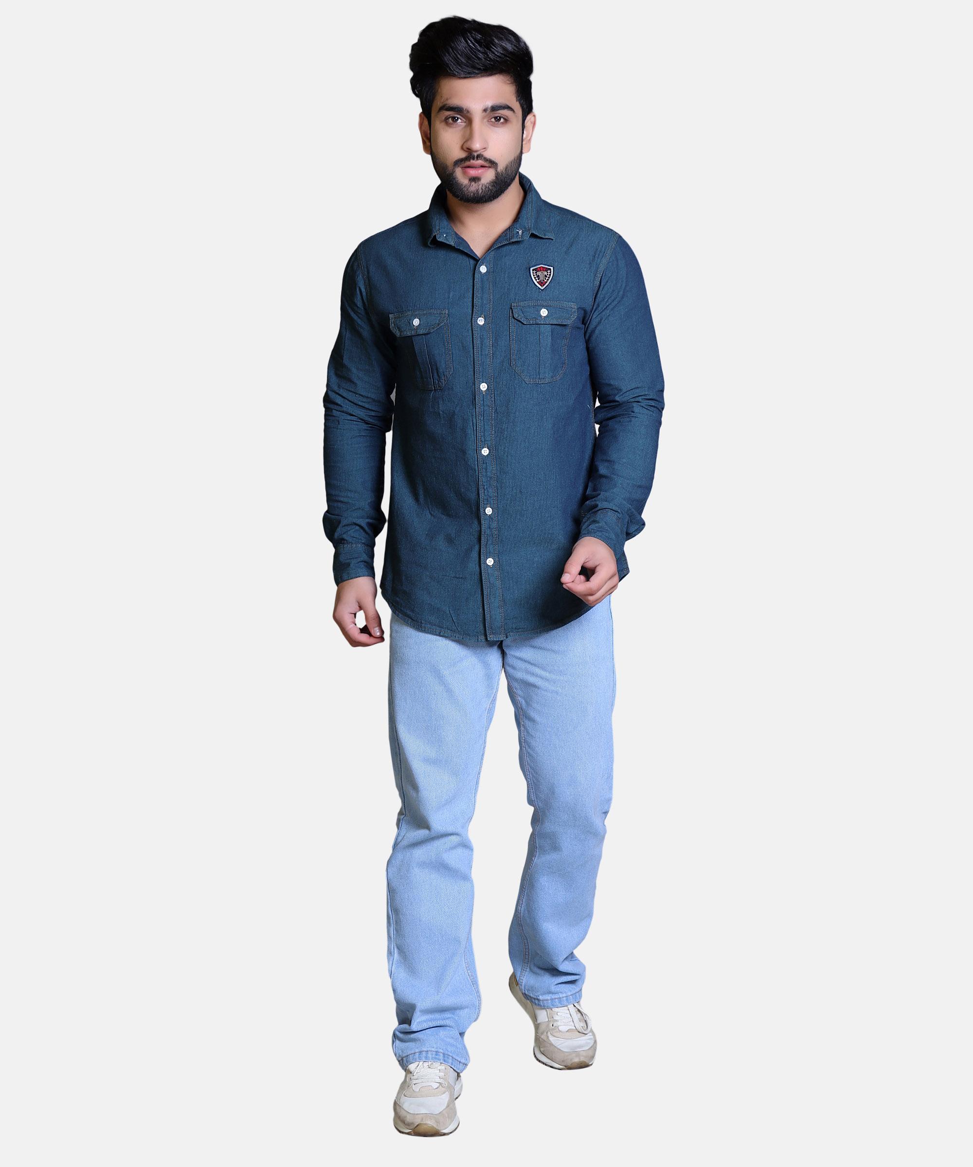Men Shirt Full Sleeve – DENIM BLUE
