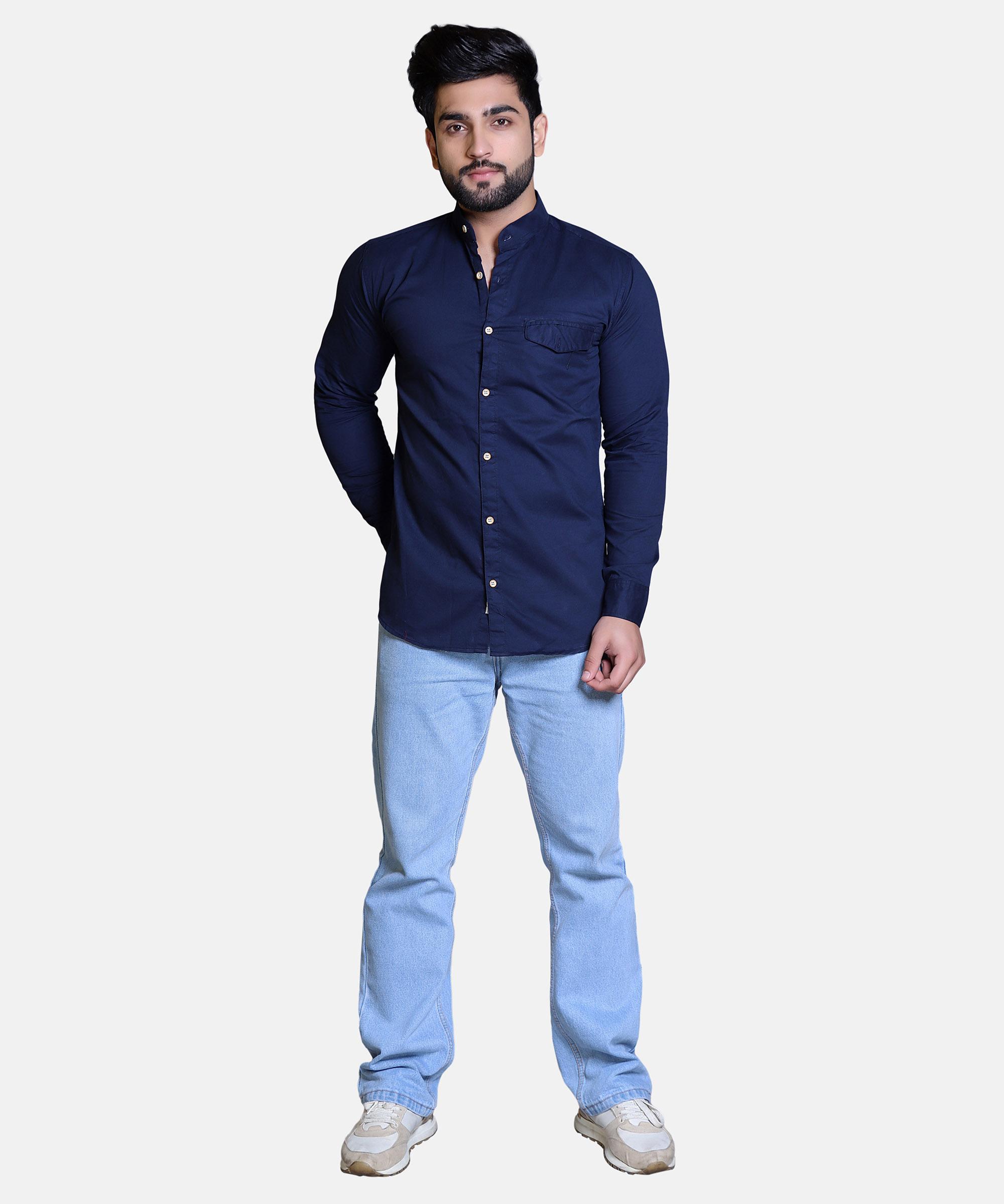 Men Shirt Full Sleeve – NAVY BLUE