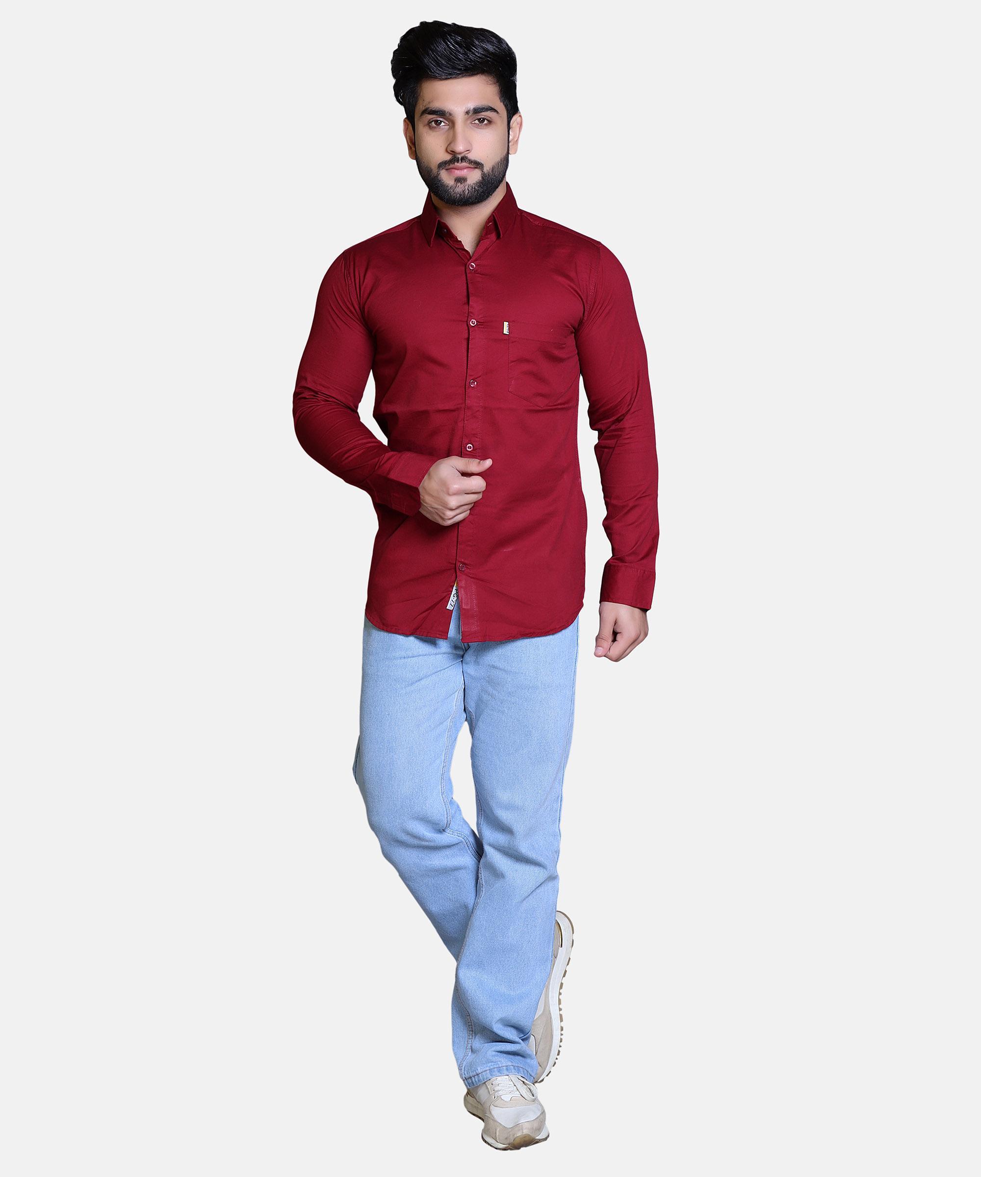 Men Shirt Full Sleeve – MAROON