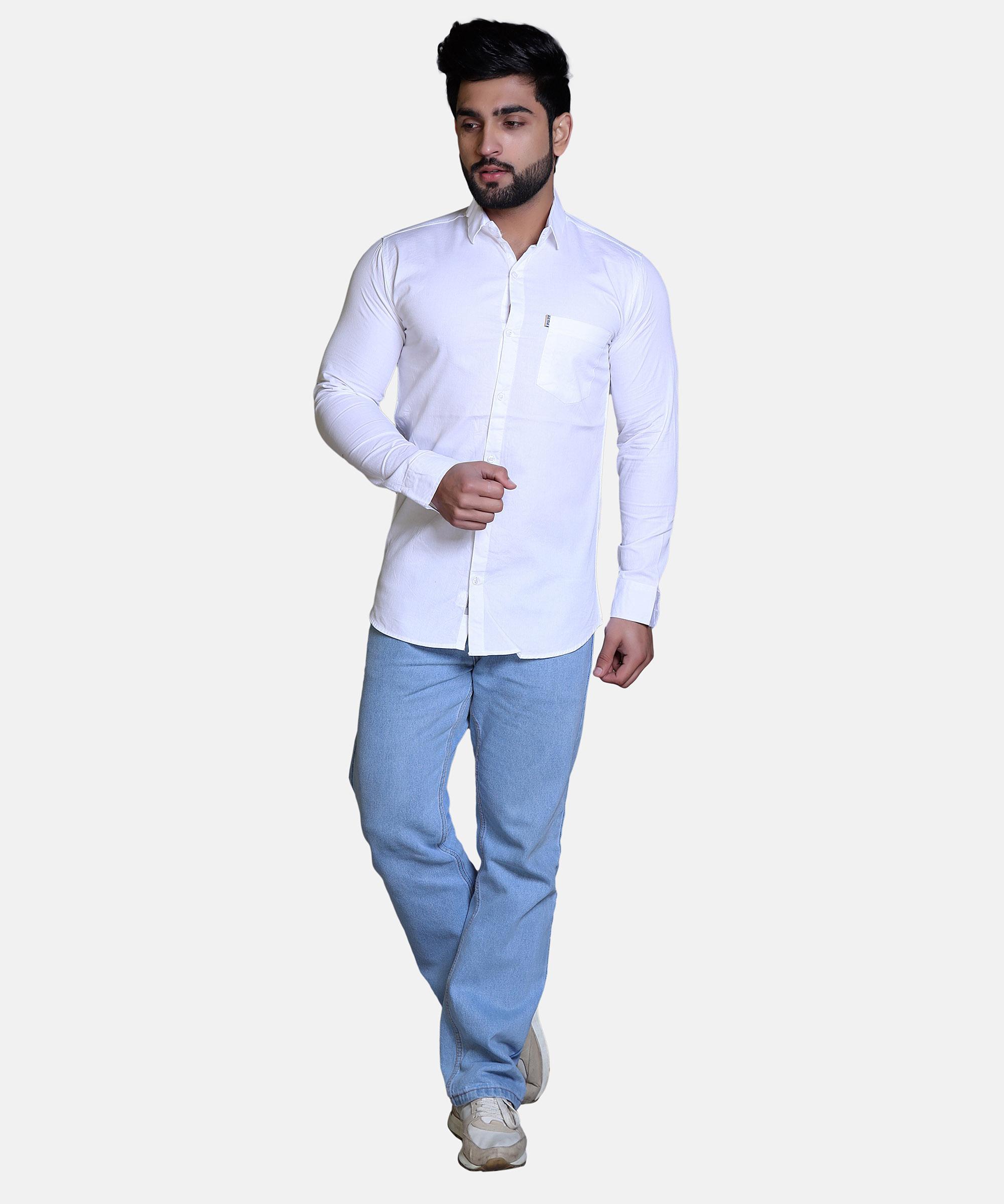 Men Shirt Full Sleeve –WHITE