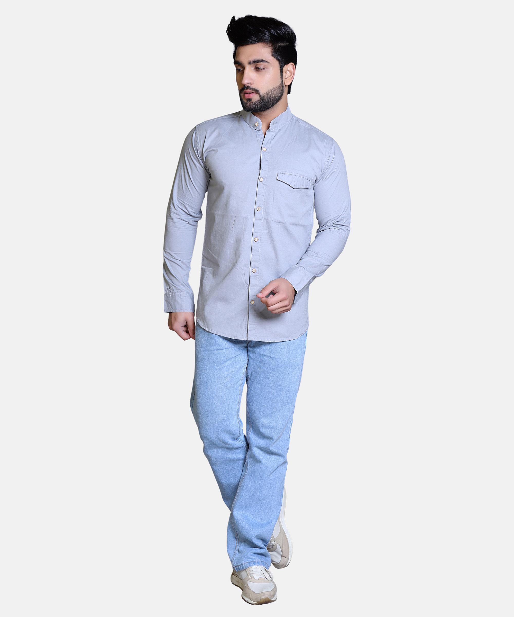 Men Shirt Full Sleeve – LIGHT GREY