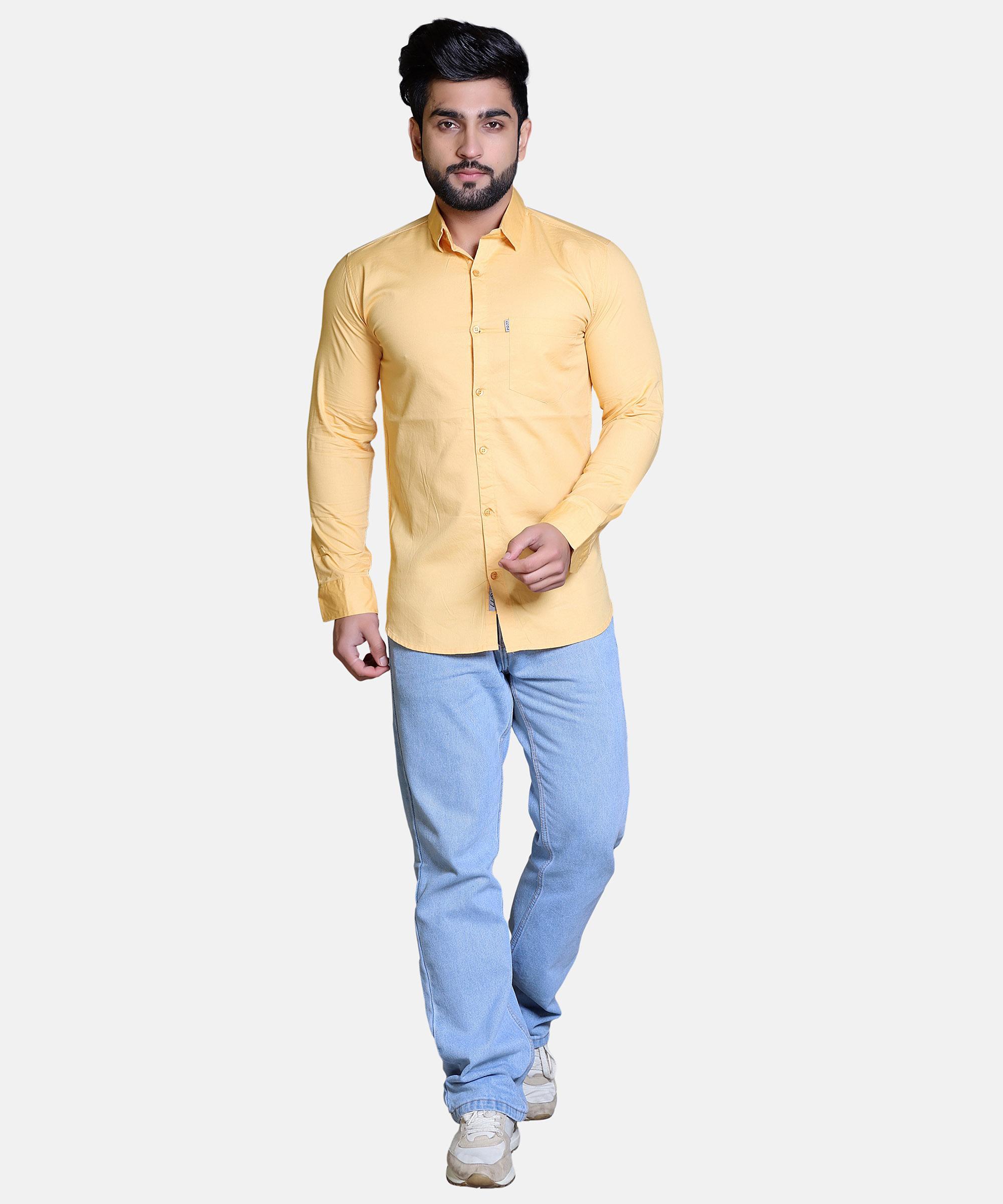 Men Shirt Full Sleeve – YELLOW