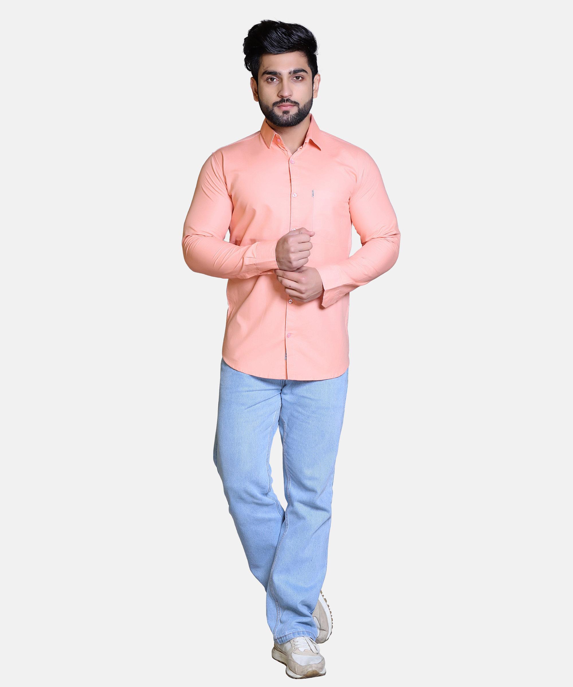Men Shirt Full Sleeve – PEACH