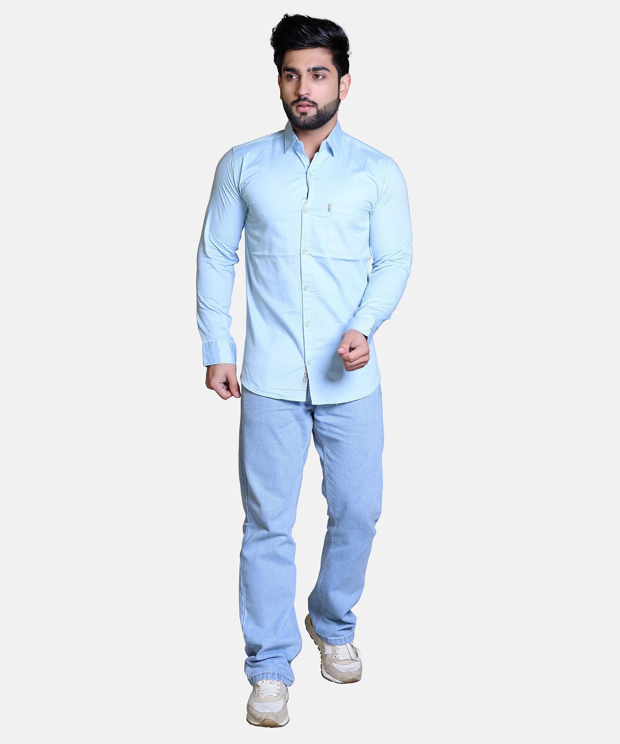 Men Shirt Full Sleeve – SKY BLUE