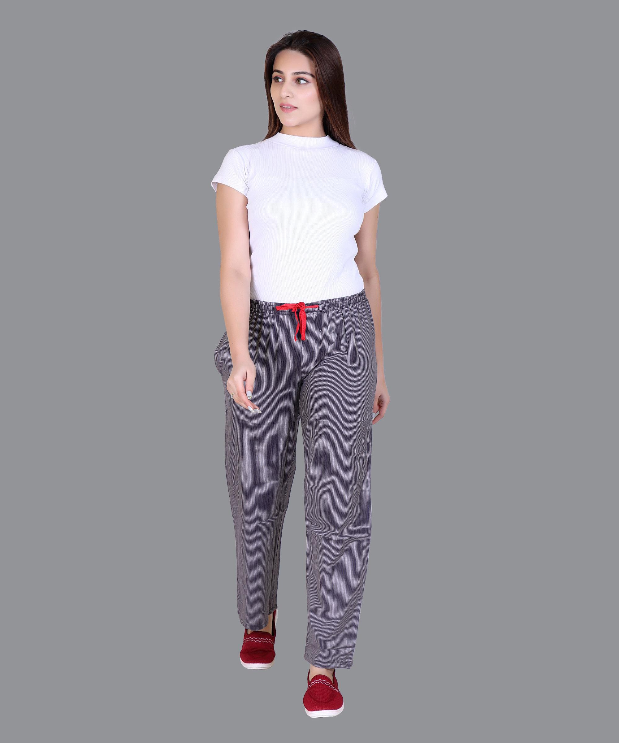 Women Pajama – DARK GREY STRIP