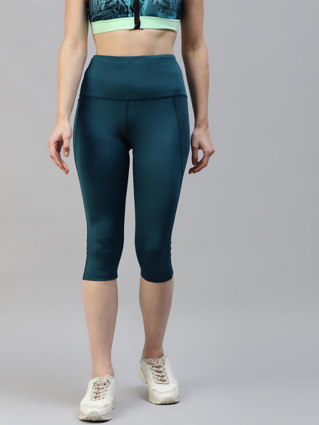 Women Teal Active Wear Capris
