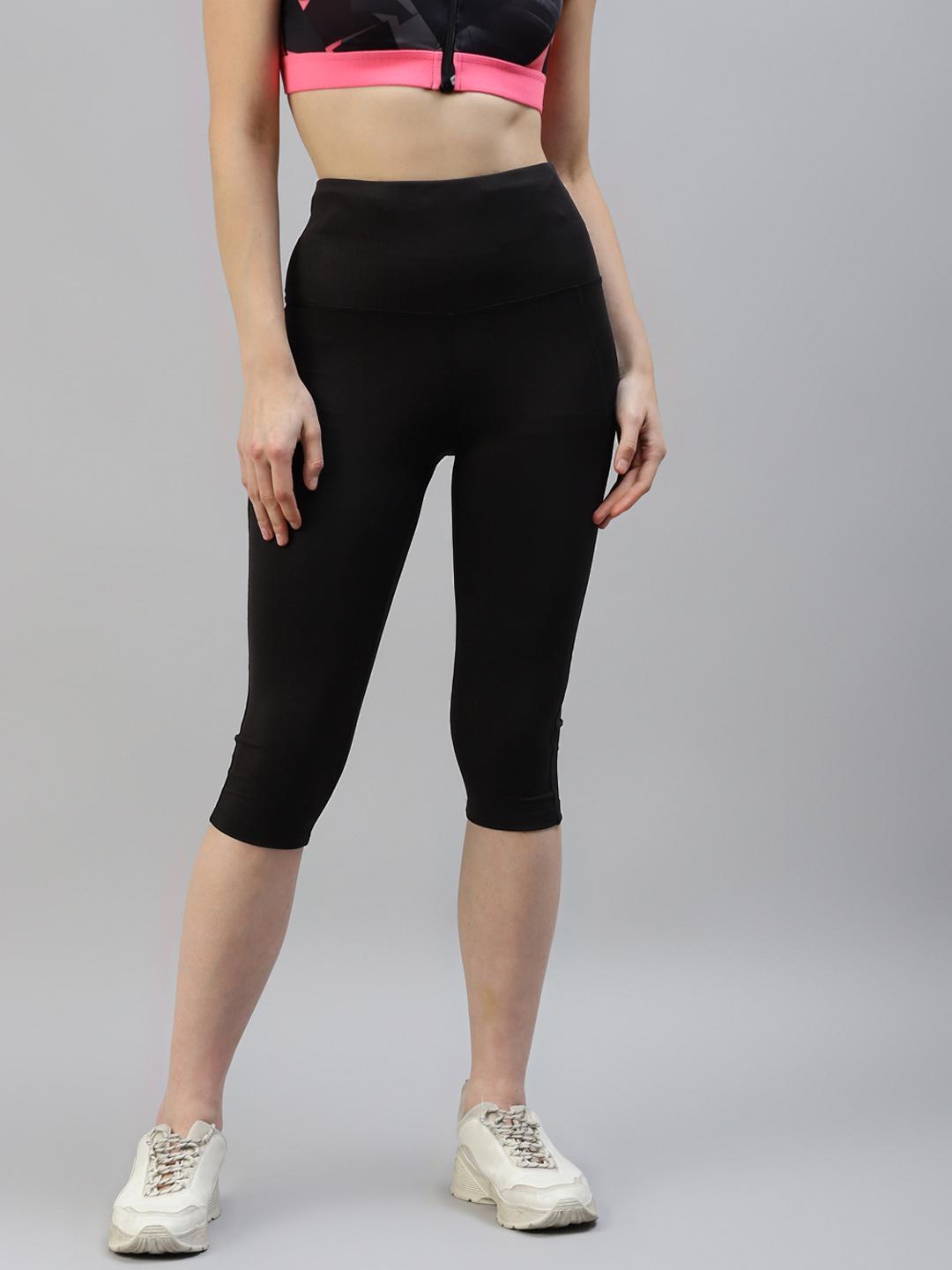Women Black Active Wear Capris